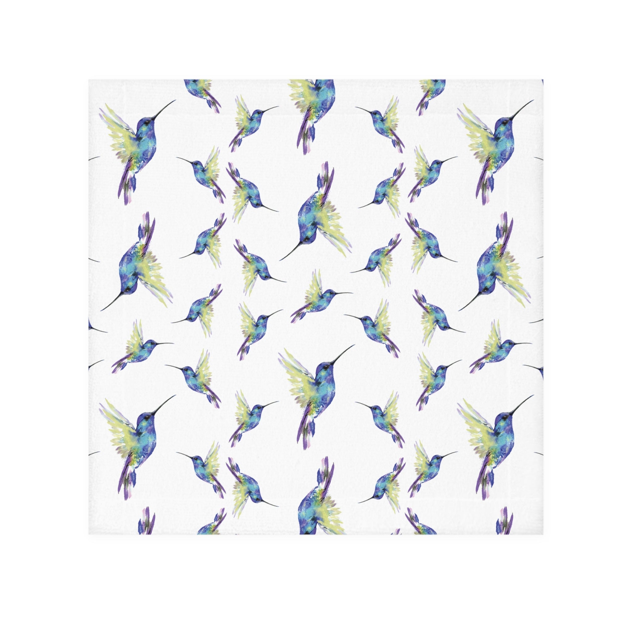 Hummingbird Watercolor Washcloth Towel - Blue Cava