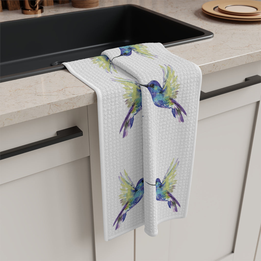 Hummingbirds Microfiber Microfiber Kitchen Towel - Blue Cava