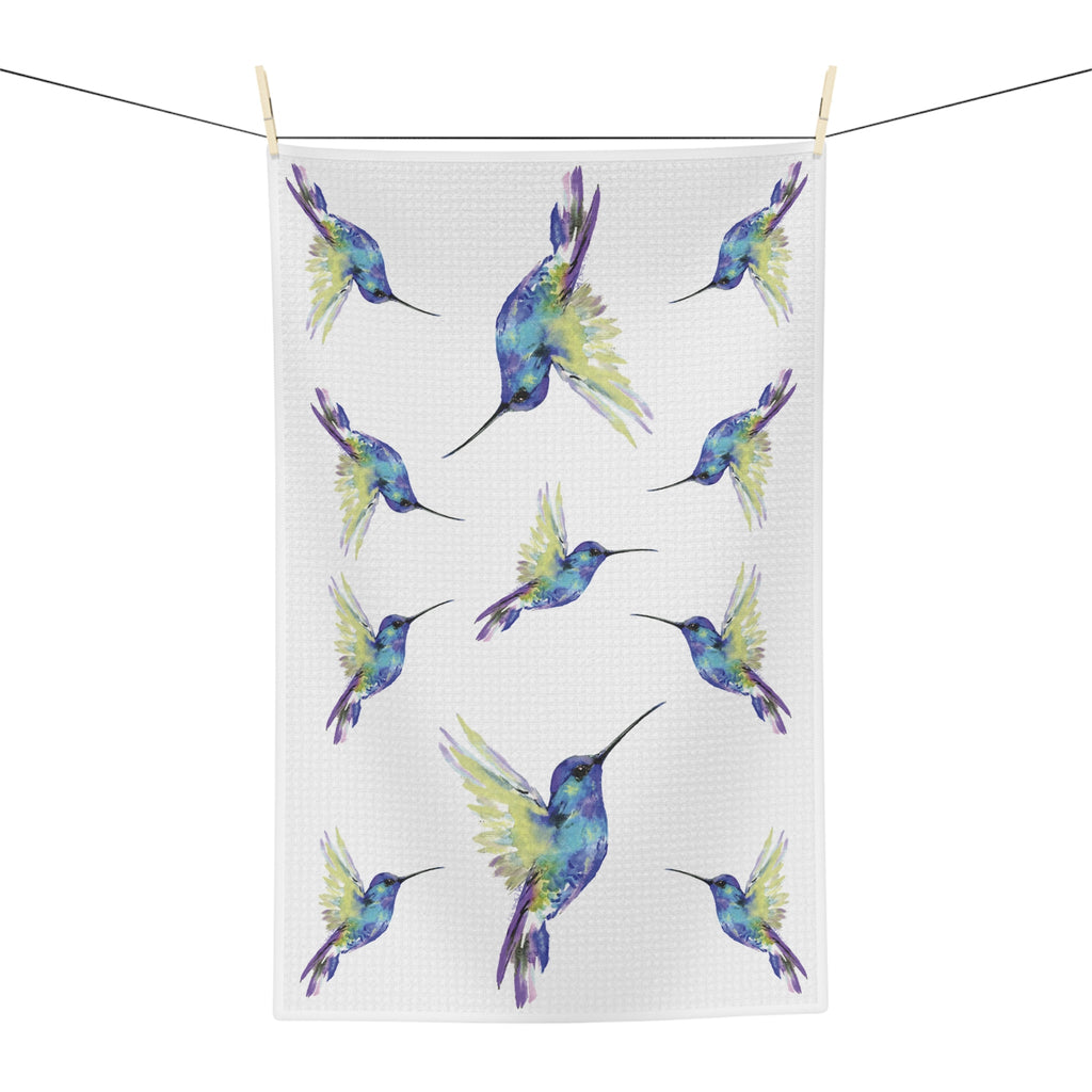 Hummingbirds Microfiber Microfiber Kitchen Towel - Blue Cava
