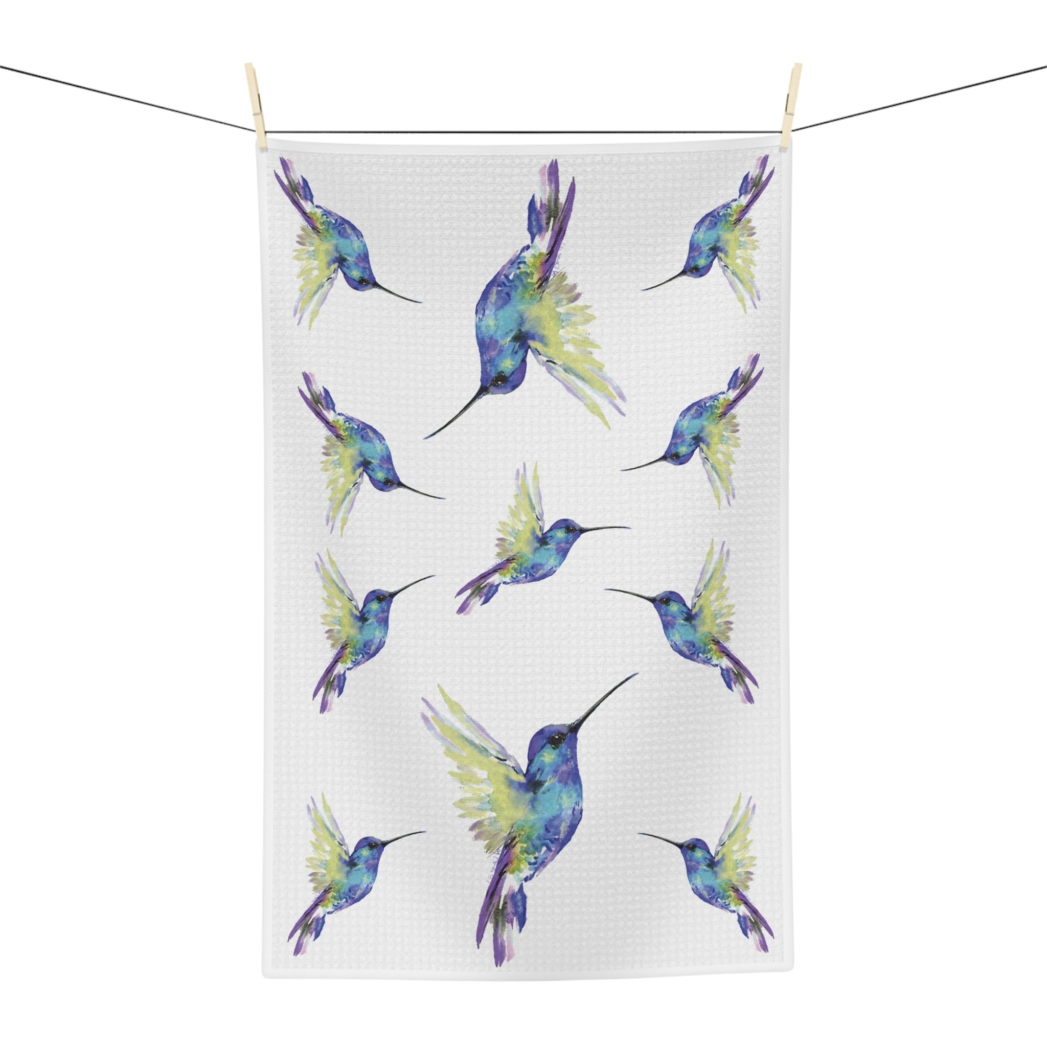 Hummingbirds Microfiber Microfiber Kitchen Towel - Blue Cava