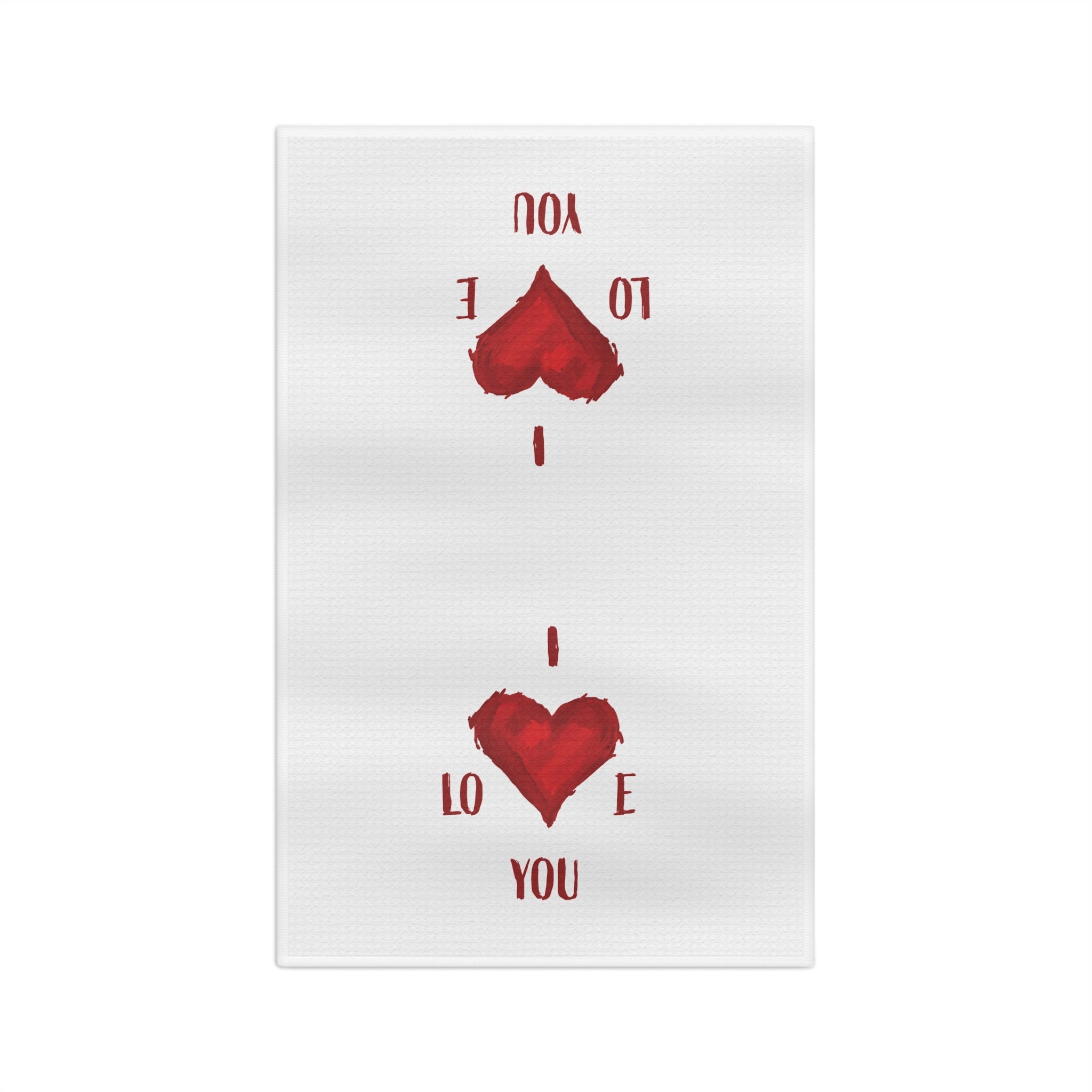 I Love You Microfiber Waffle Kitchen Towel - Blue Cava