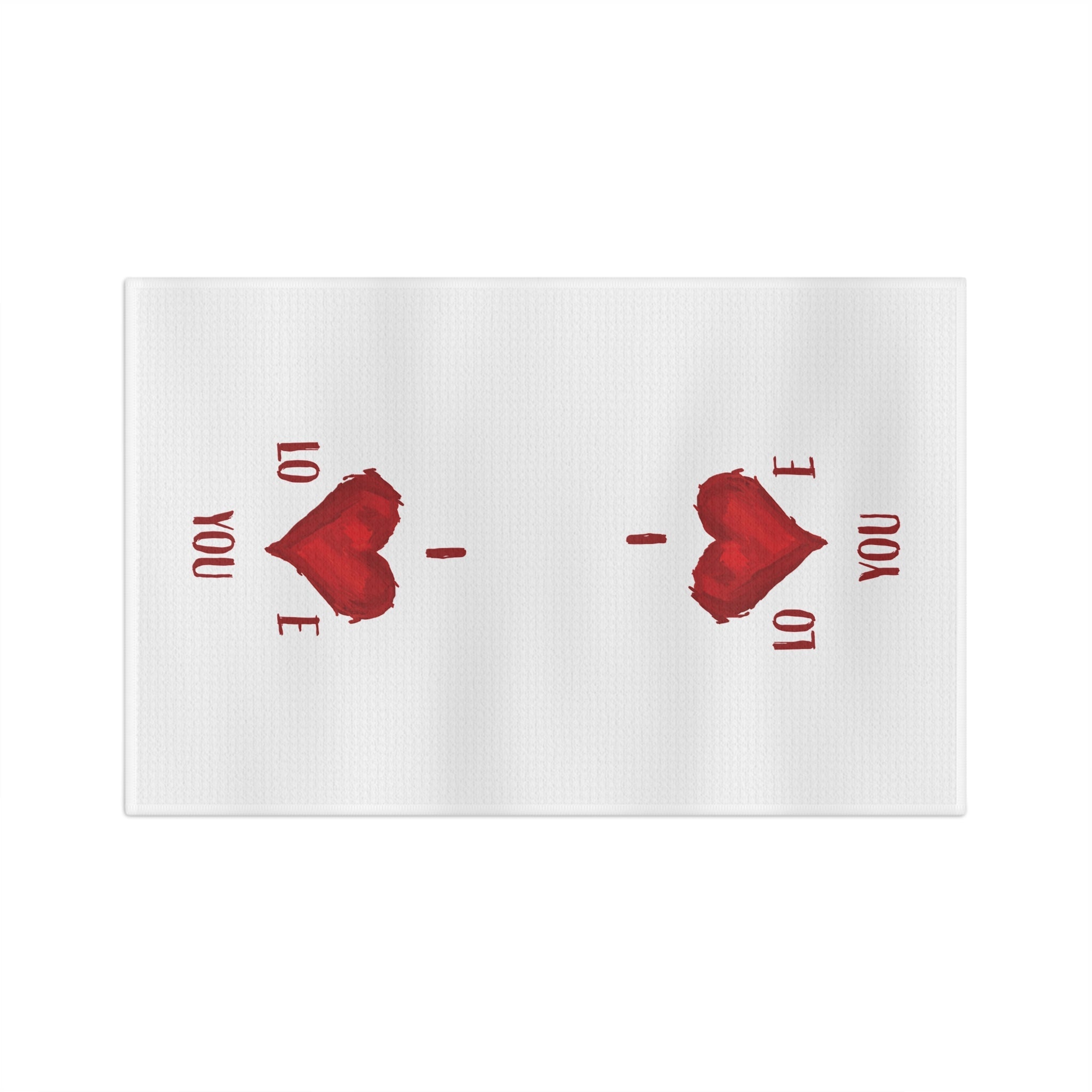 I Love You Microfiber Waffle Kitchen Towel - Blue Cava