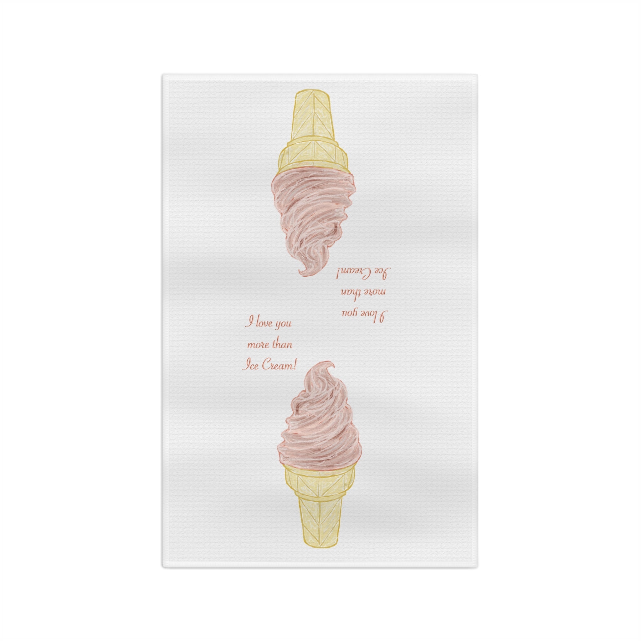 I Love You More Than Ice Cream Microfiber Waffle Kitchen Towel - Blue Cava