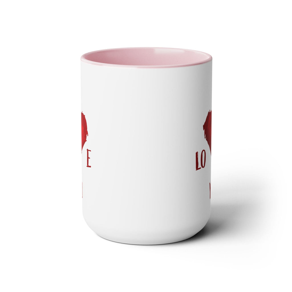 I Love You Two - Tone Ceramic Coffee Mugs - Blue Cava