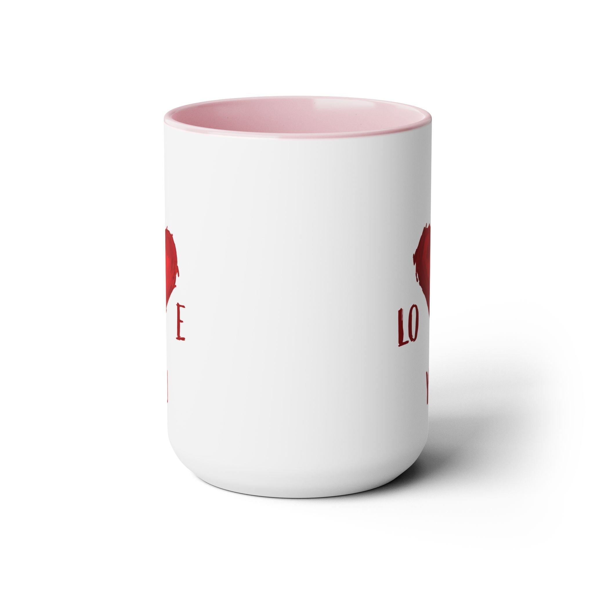 I Love You Two - Tone Ceramic Coffee Mugs - Blue Cava