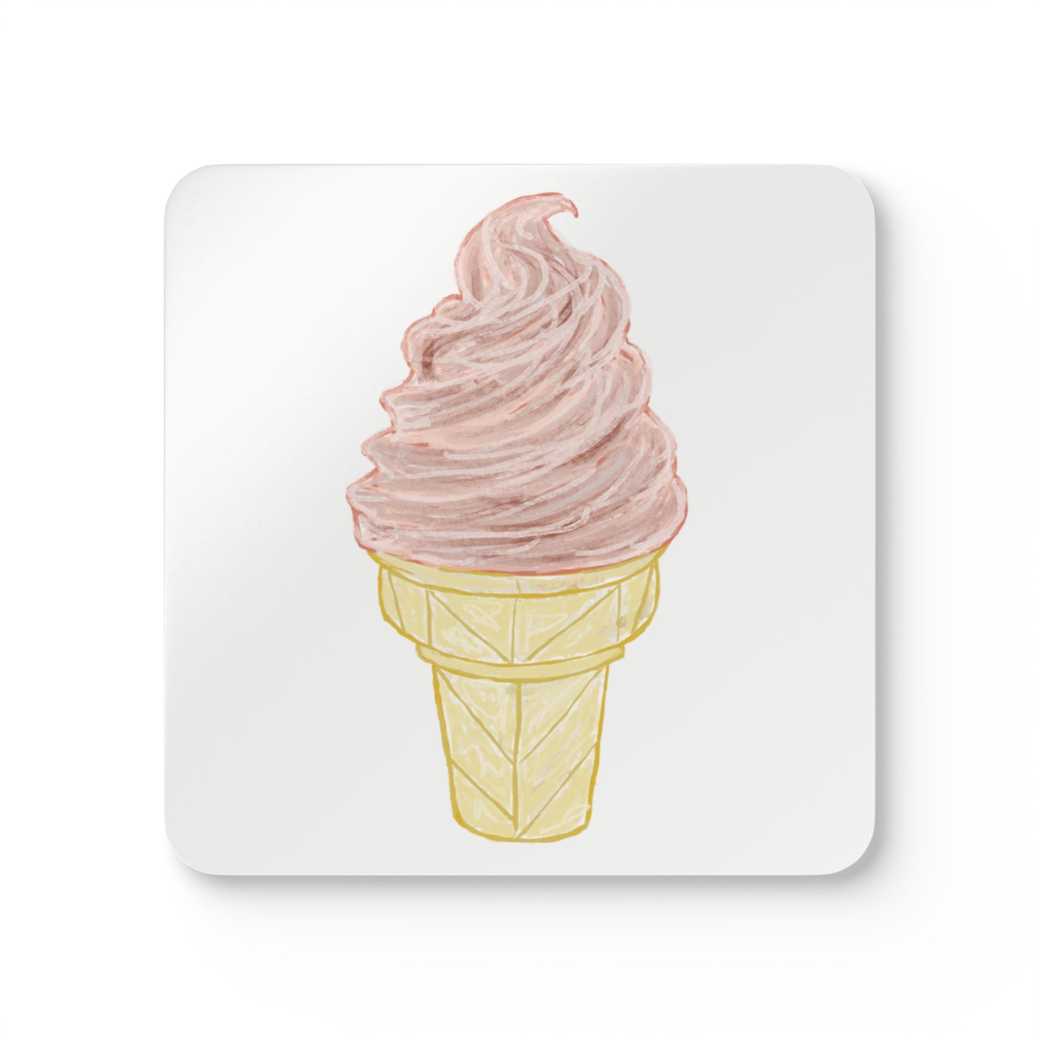 Ice Cream Cone Corkwood Coaster Set - Blue Cava