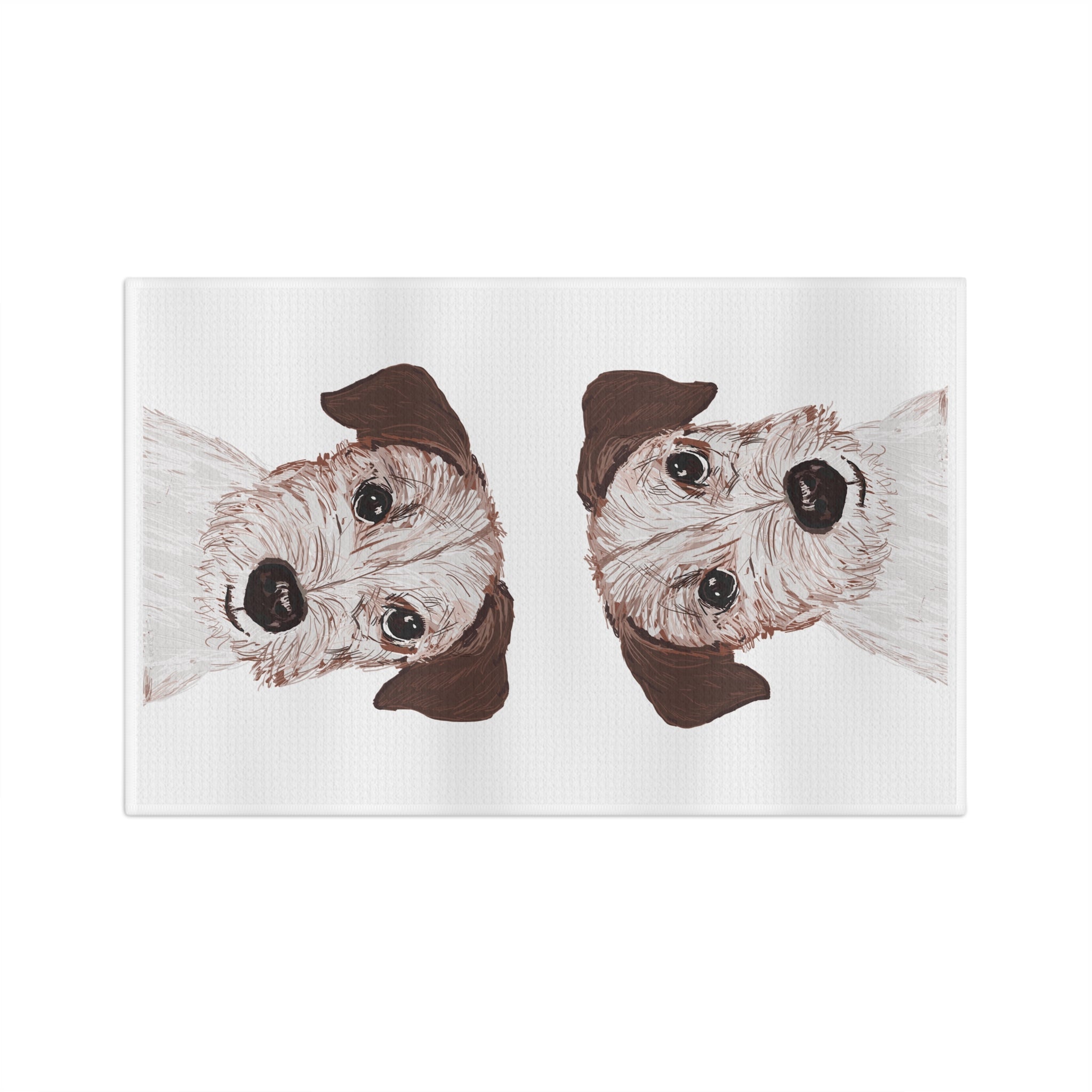 Jack Russell Microfiber Waffle Kitchen Towel - Blue Cava
