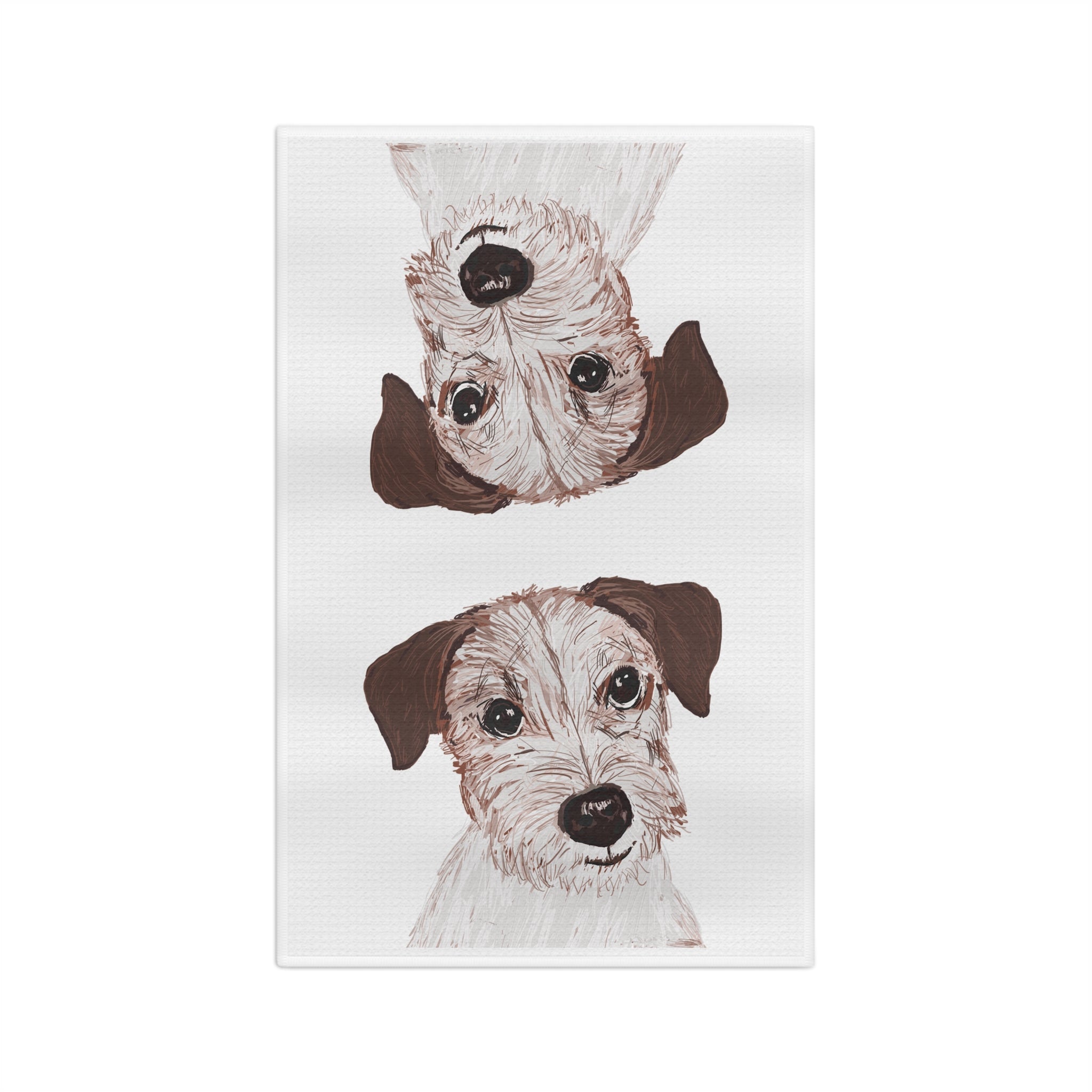 Jack Russell Microfiber Waffle Kitchen Towel - Blue Cava