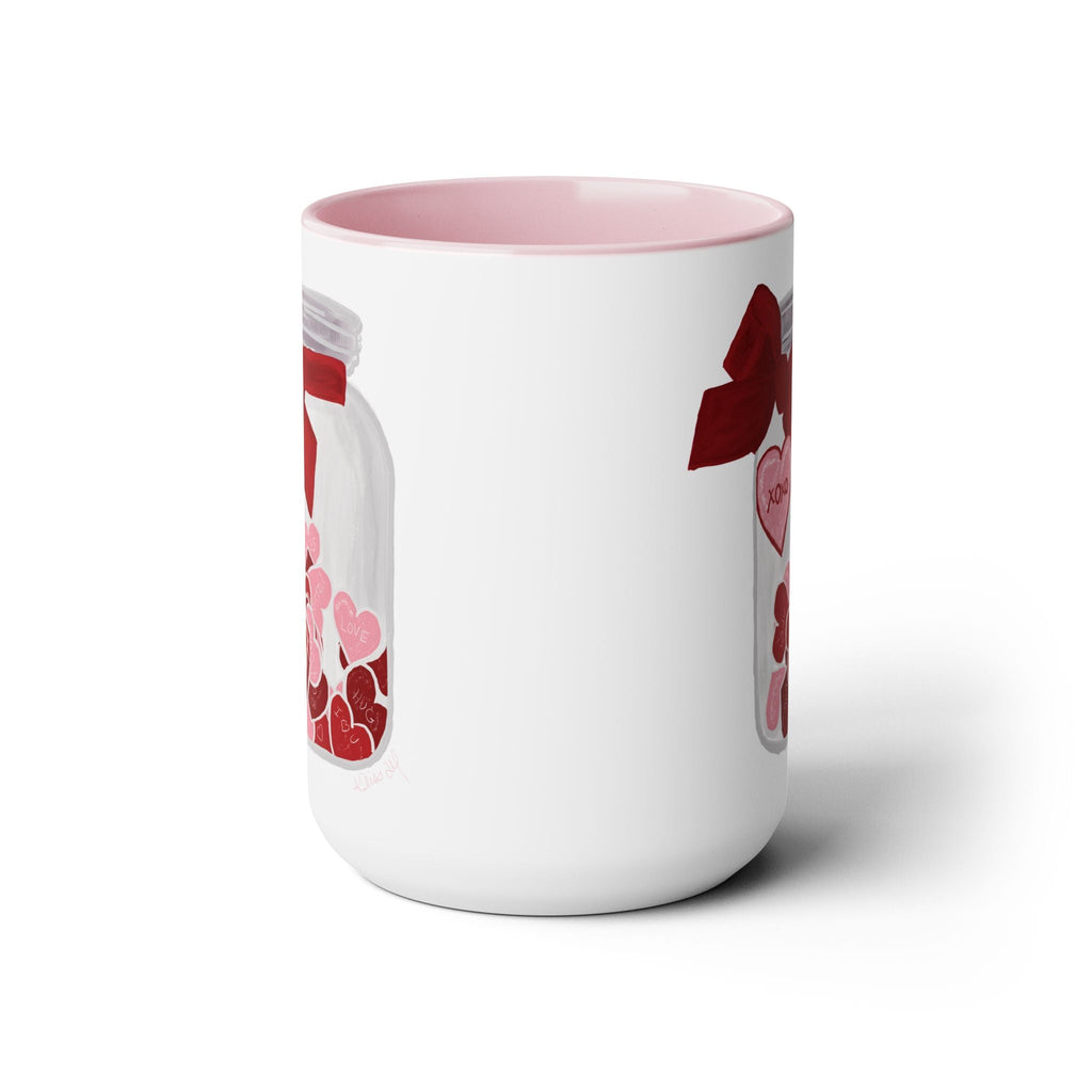 Jar of Hearts Two - Tone Ceramic Coffee Mugs - Blue Cava