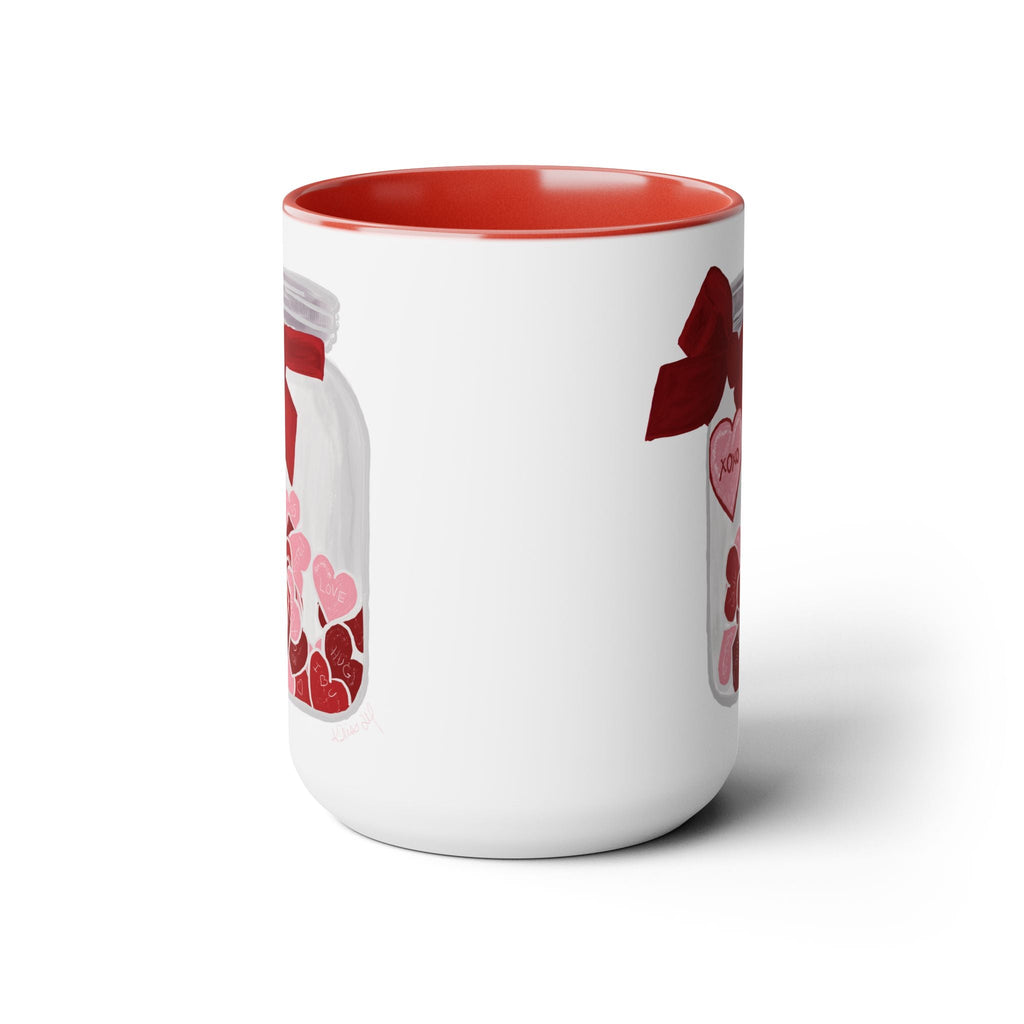 Jar of Hearts Two - Tone Ceramic Coffee Mugs - Blue Cava