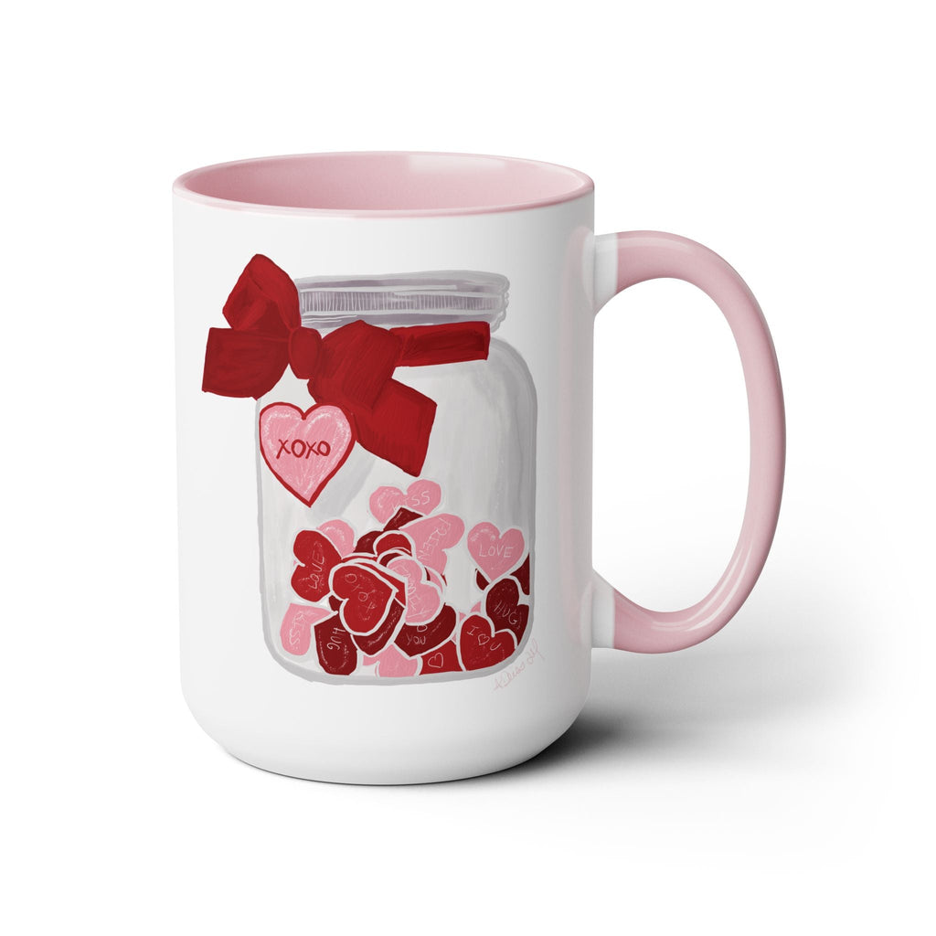 Jar of Hearts Two - Tone Ceramic Coffee Mugs - Blue Cava