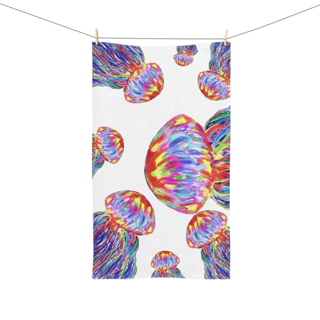 Jellyfishes Cotton Hand Towel - Blue Cava
