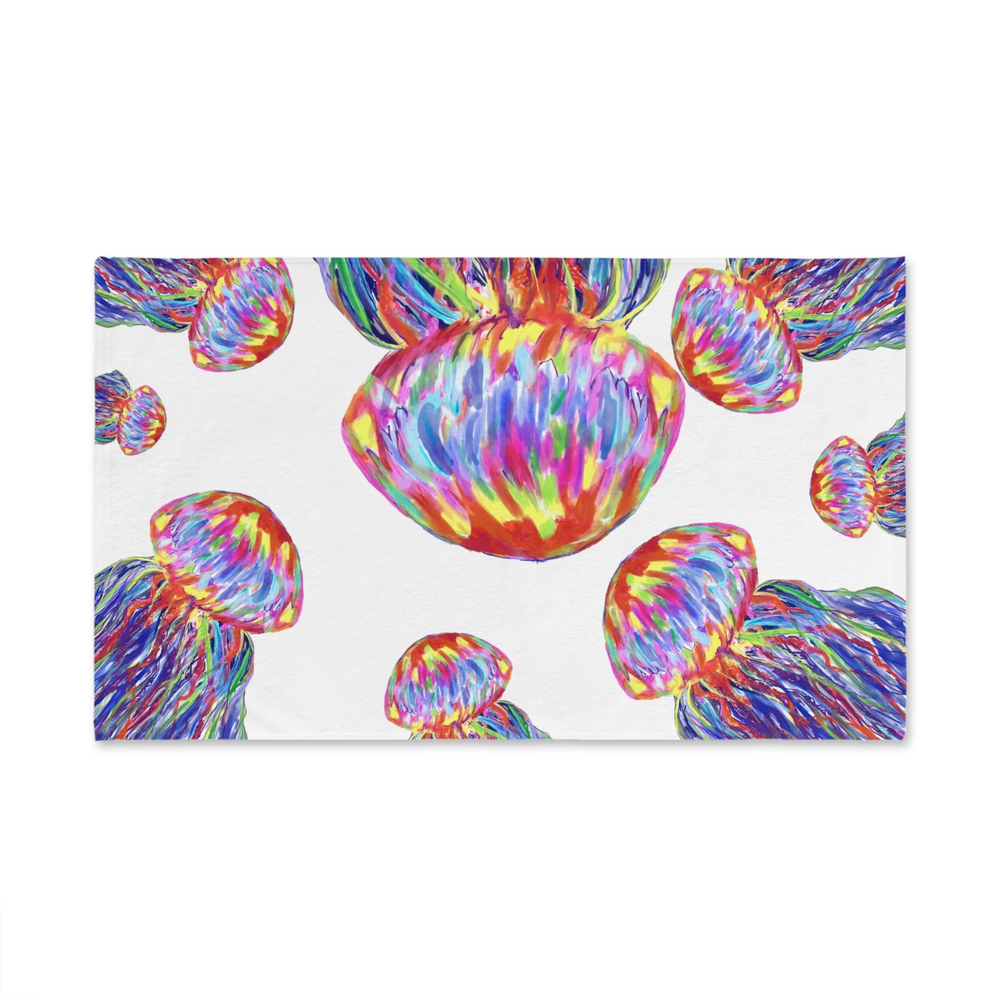 Jellyfishes Cotton Hand Towel - Blue Cava