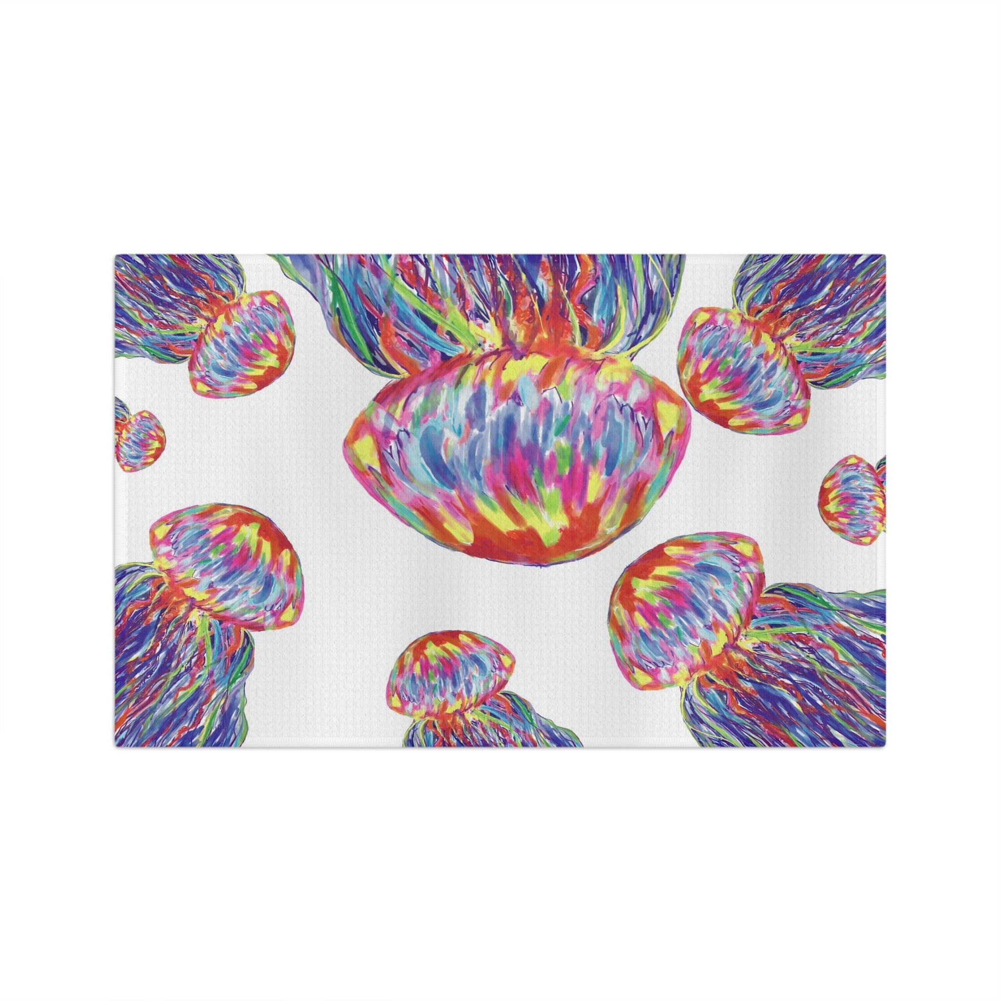 Jellyfishes Microfiber Waffle Kitchen Towel - Blue Cava