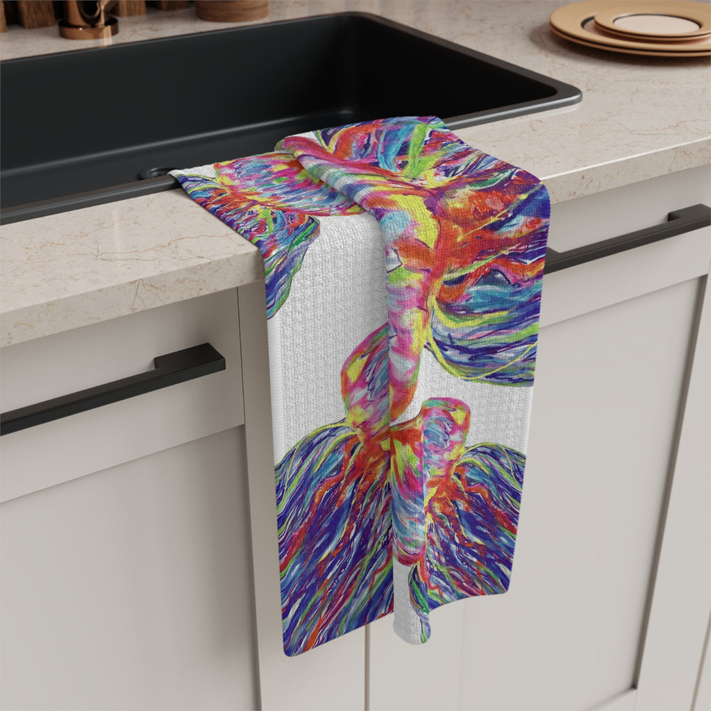 Jellyfishes Microfiber Waffle Kitchen Towel - Blue Cava