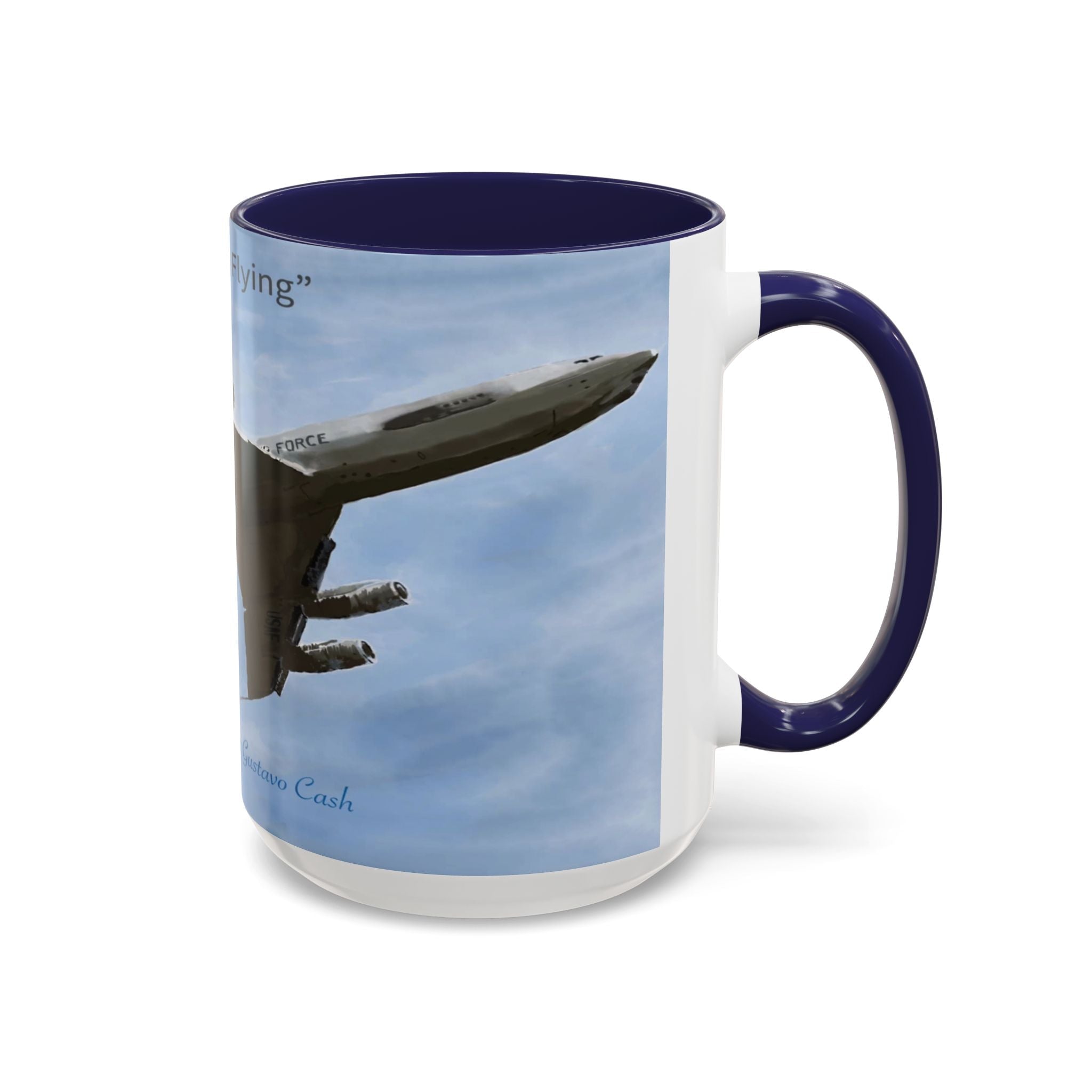 Keep Em Flyin Two Tone Accent mug 15 oz. - Blue Cava