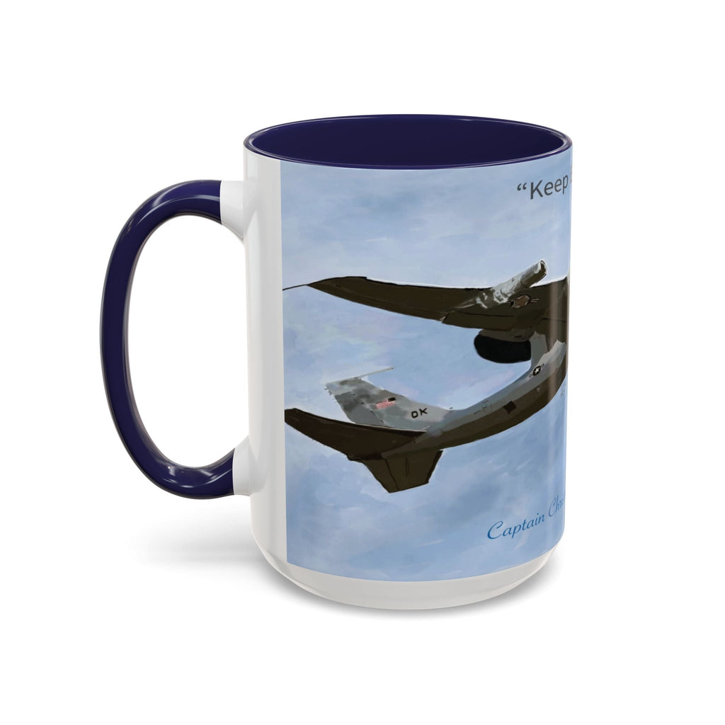 Keep Em Flyin Two Tone Accent mug 15 oz. - Blue Cava