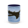 Keep Em Flyin Two Tone Accent mug 15 oz. - Blue Cava