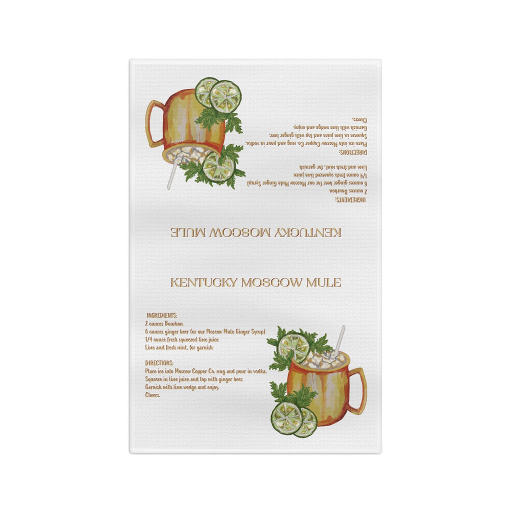 Kentucky Mule Cocktail Microfiber Waffle Towel — Microfiber Kitchen Towel with Recipe - Blue Cava