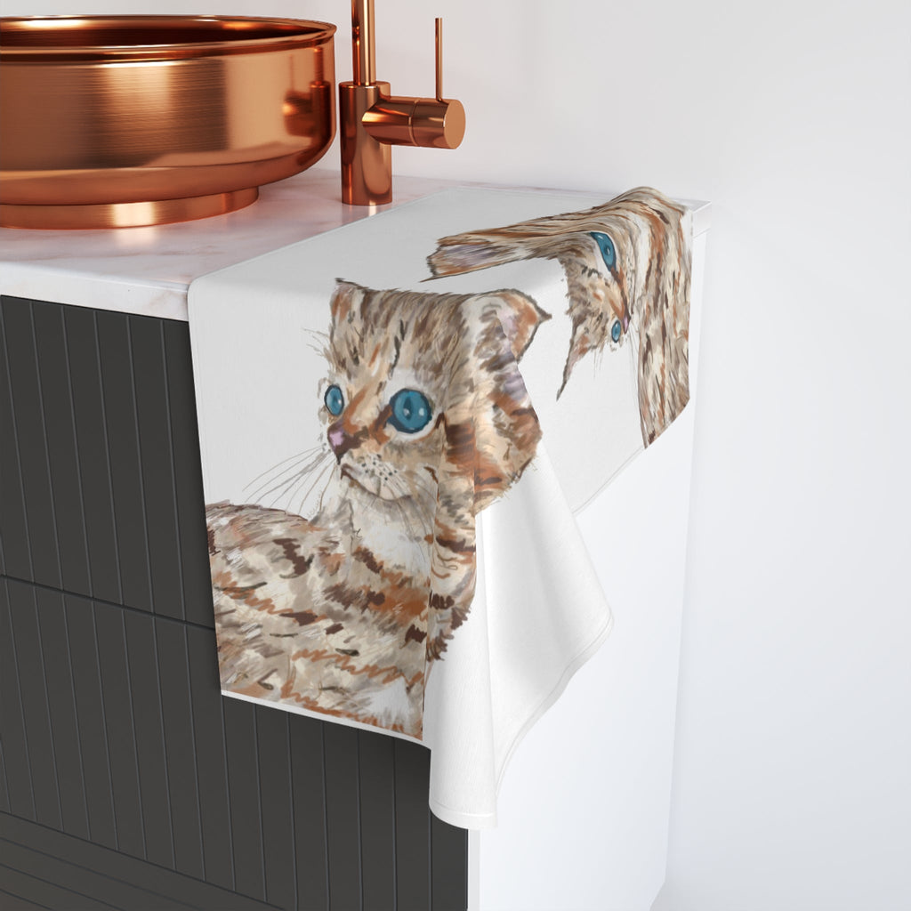 Kitten Cotton Hand Towel - Blue Cava