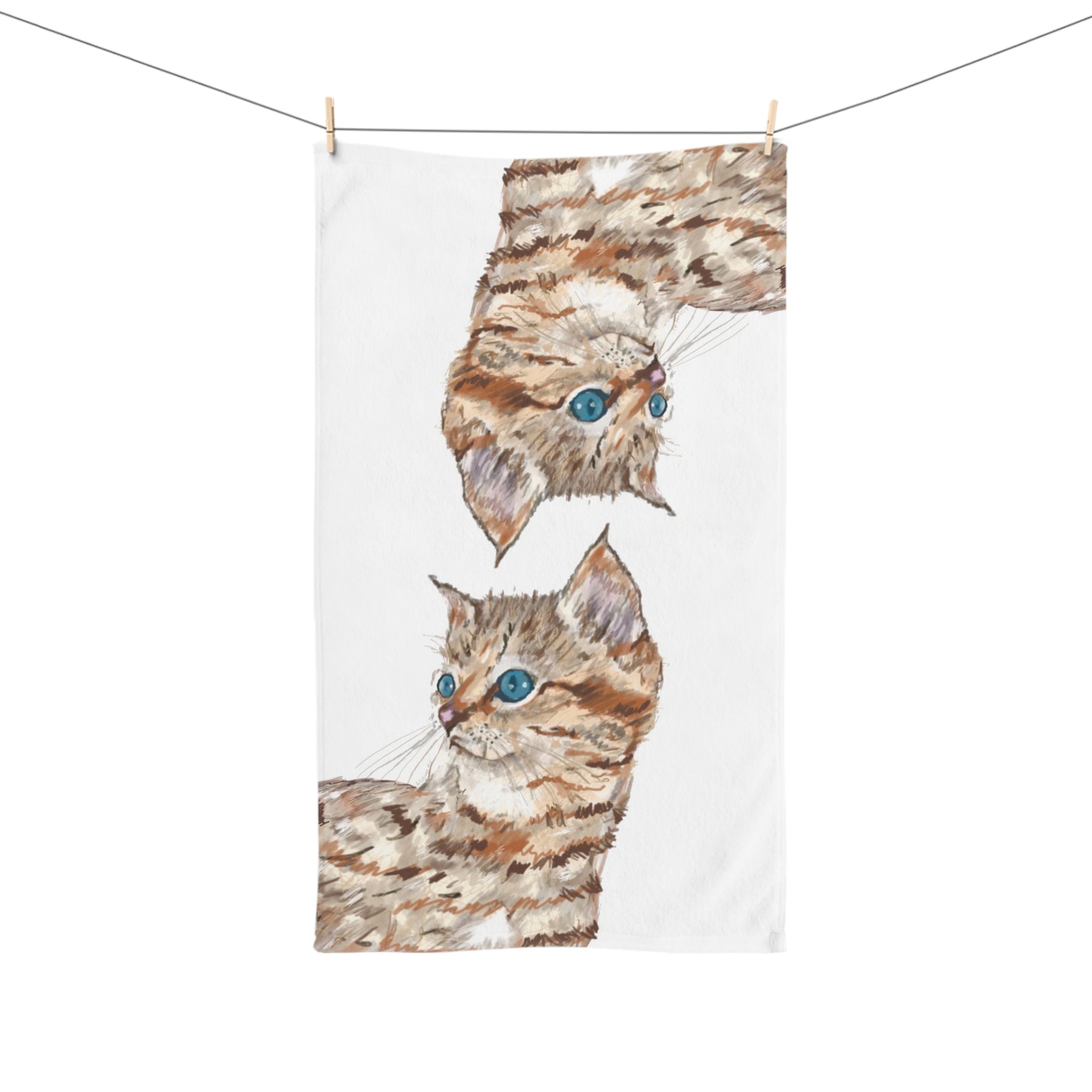 Kitten Cotton Hand Towel - Blue Cava