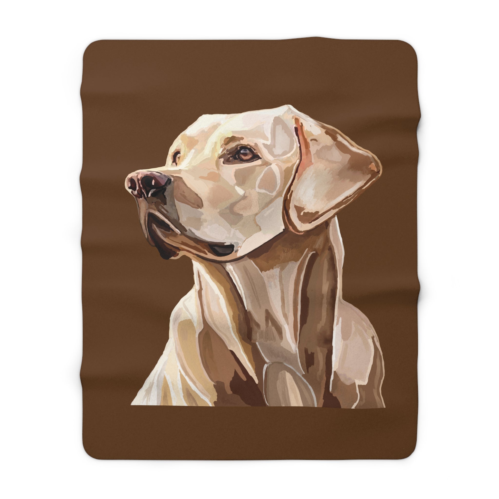 Labrador Retriever Dog Portrait Sherpa Blankets - Blue Cava