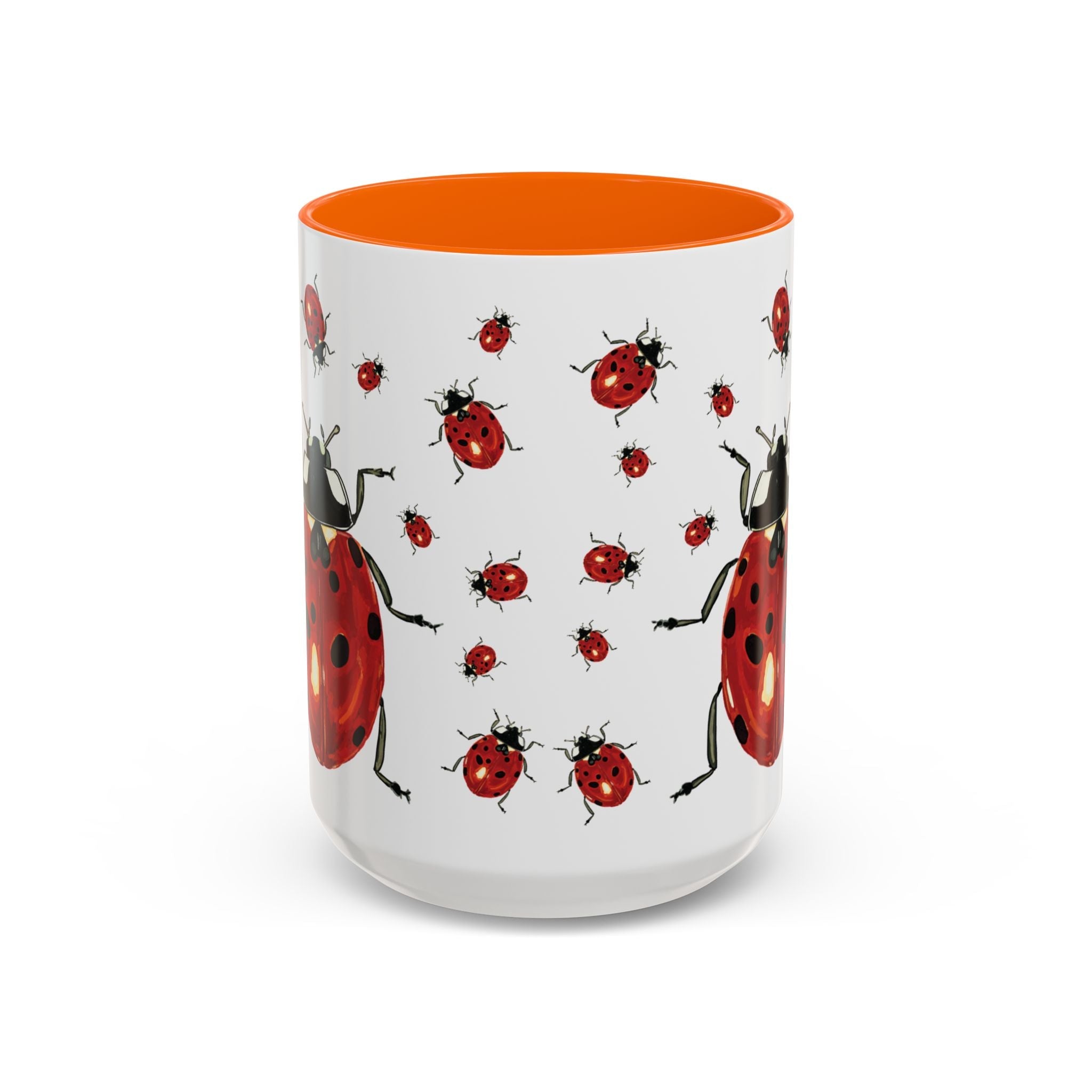 Ladybug Two Tone Ceramic Coffee Mugs - Blue Cava
