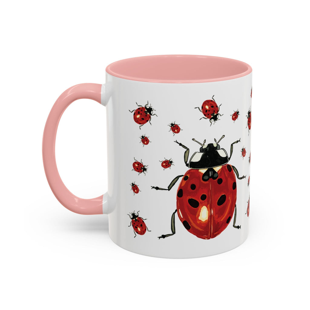 Ladybug Two Tone Ceramic Coffee Mugs - Blue Cava