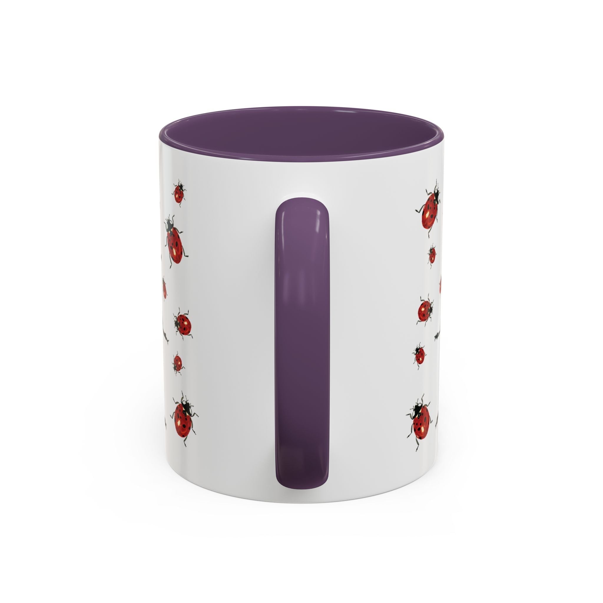 Ladybug Two Tone Ceramic Coffee Mugs - Blue Cava