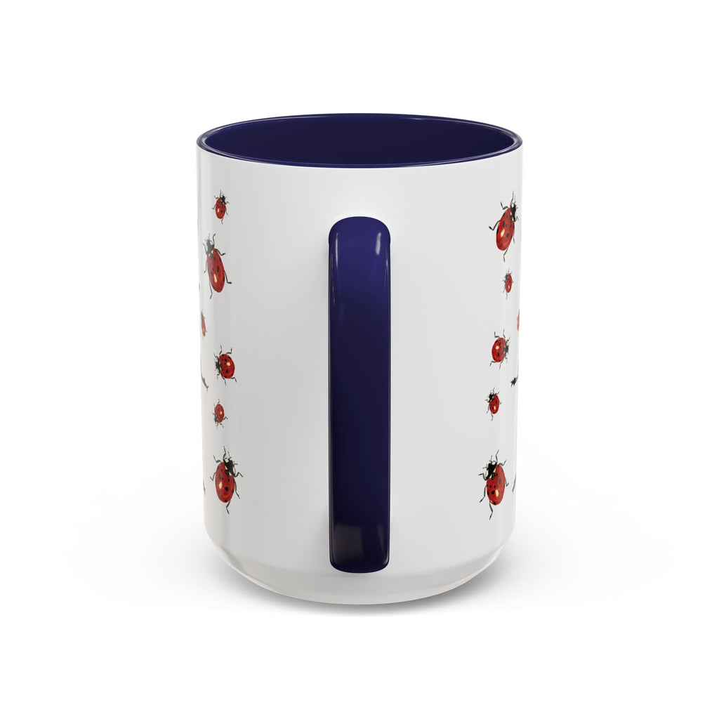 Ladybug Two Tone Ceramic Coffee Mugs - Blue Cava