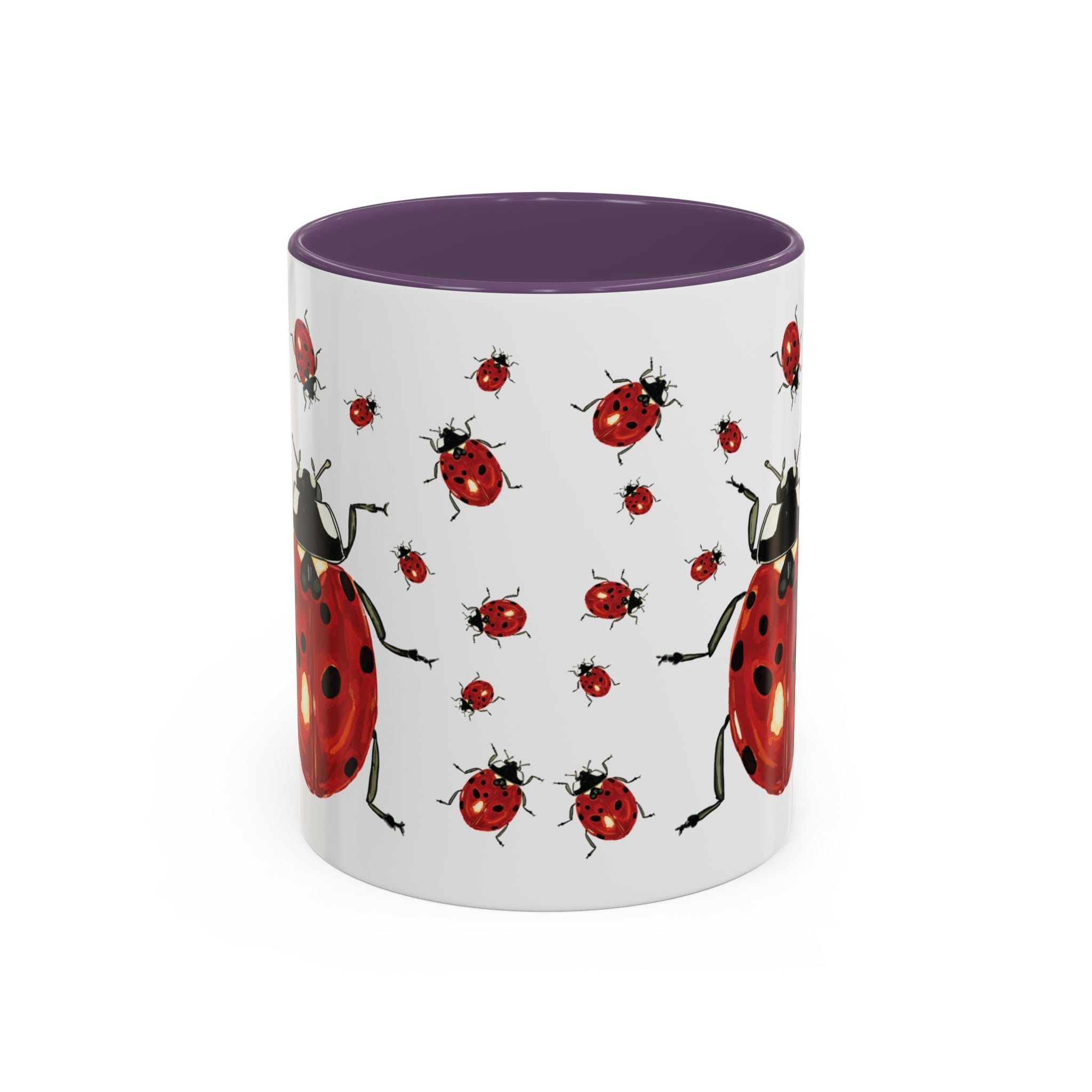 Ladybug Two Tone Ceramic Coffee Mugs - Blue Cava