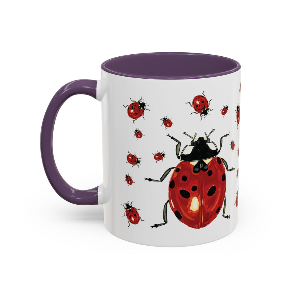 Ladybug Two Tone Ceramic Coffee Mugs - Blue Cava