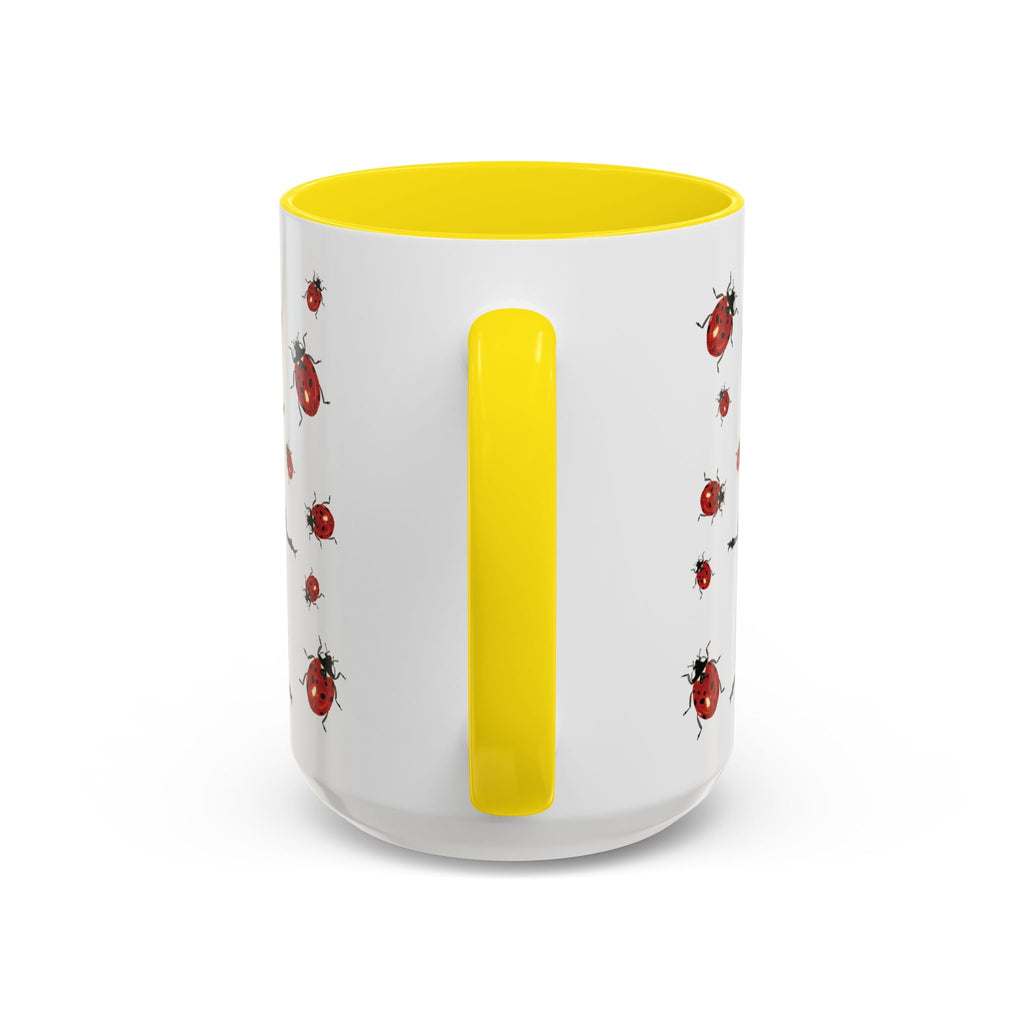 Ladybug Two Tone Ceramic Coffee Mugs - Blue Cava