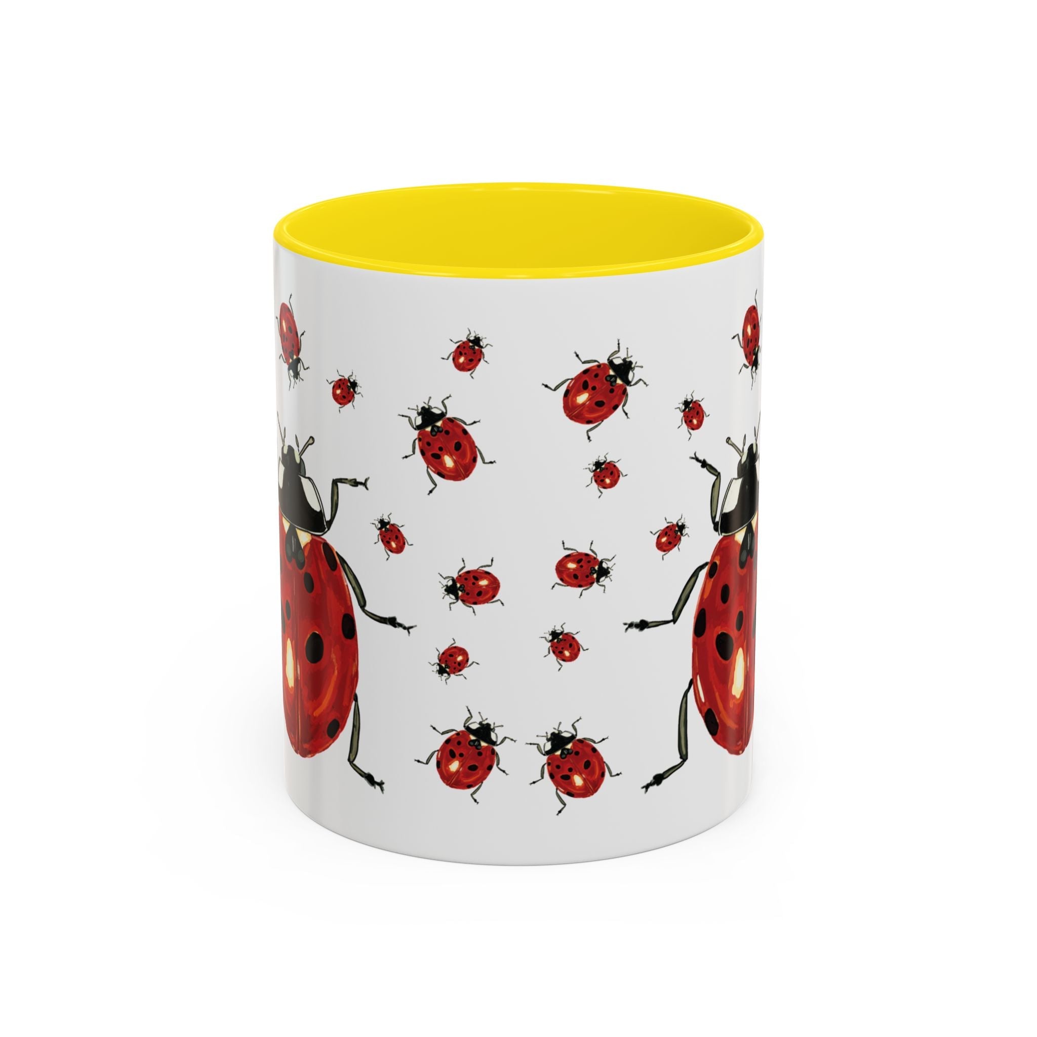 Ladybug Two Tone Ceramic Coffee Mugs - Blue Cava