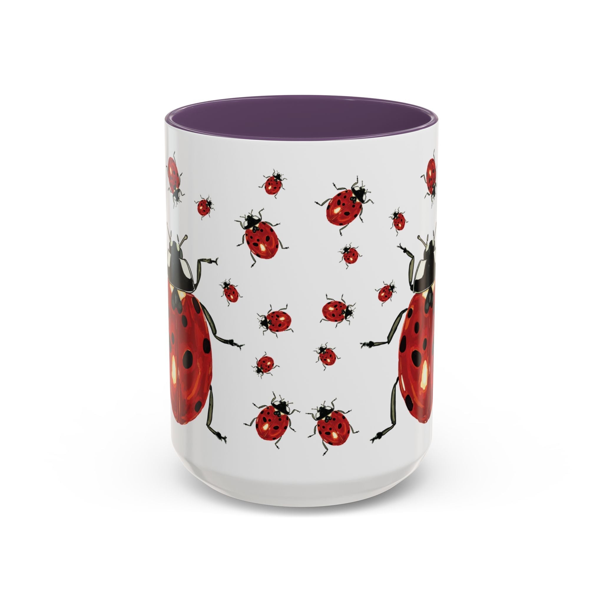 Ladybug Two Tone Ceramic Coffee Mugs - Blue Cava