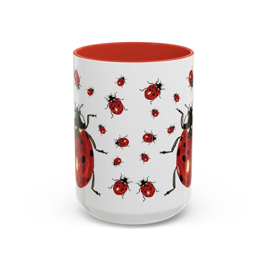 Ladybug Two Tone Ceramic Coffee Mugs - Blue Cava