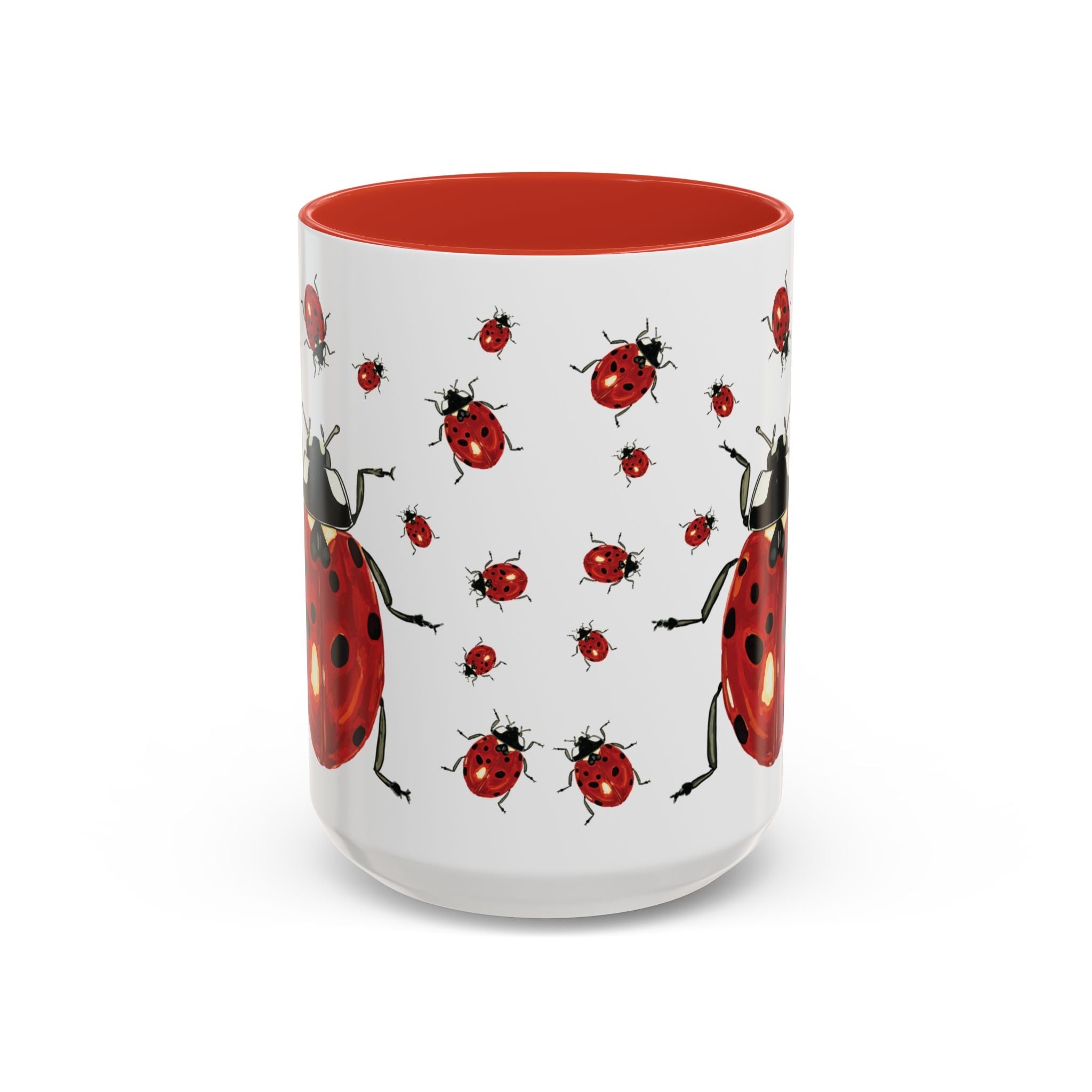 Ladybug Two Tone Ceramic Coffee Mugs - Blue Cava