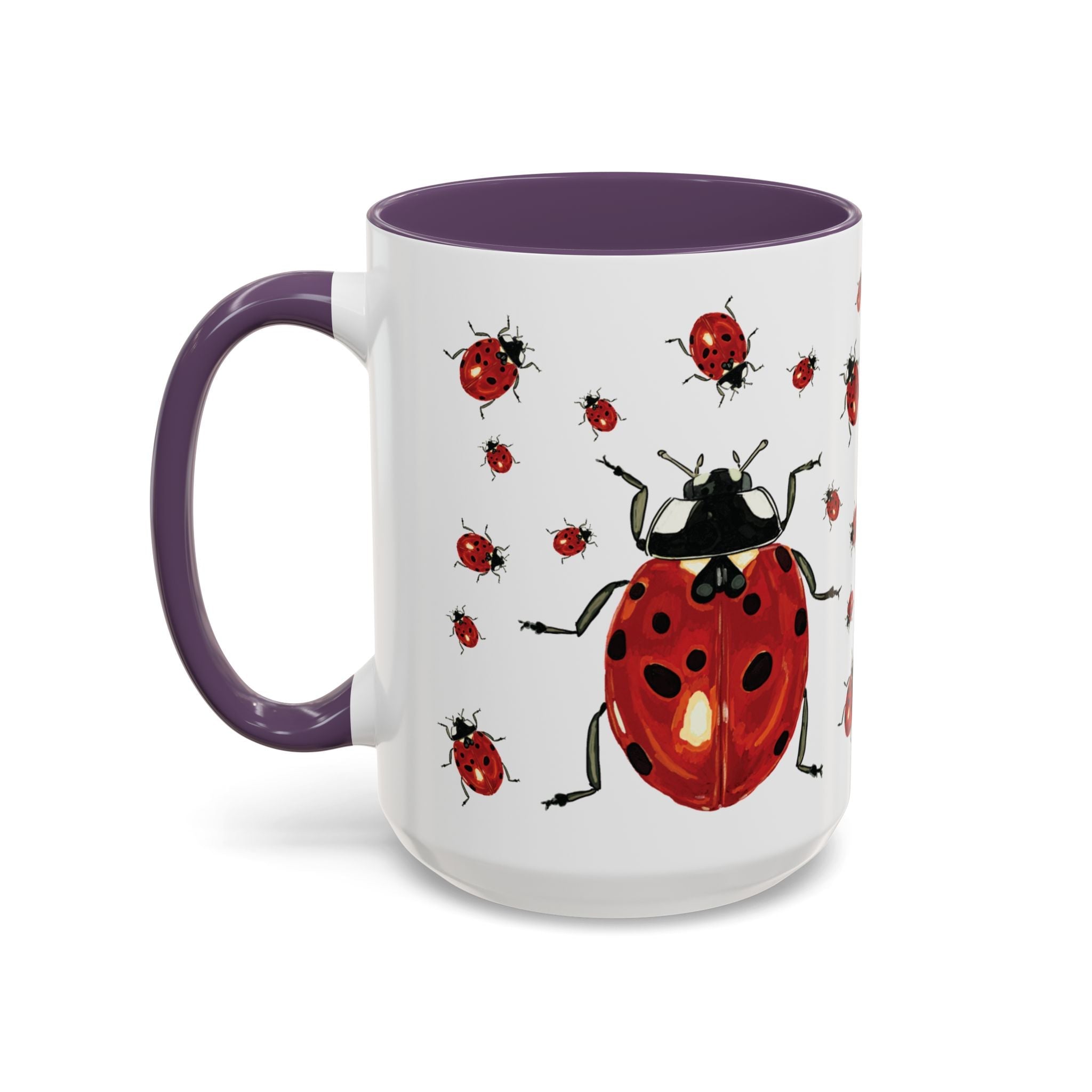 Ladybug Two Tone Ceramic Coffee Mugs - Blue Cava