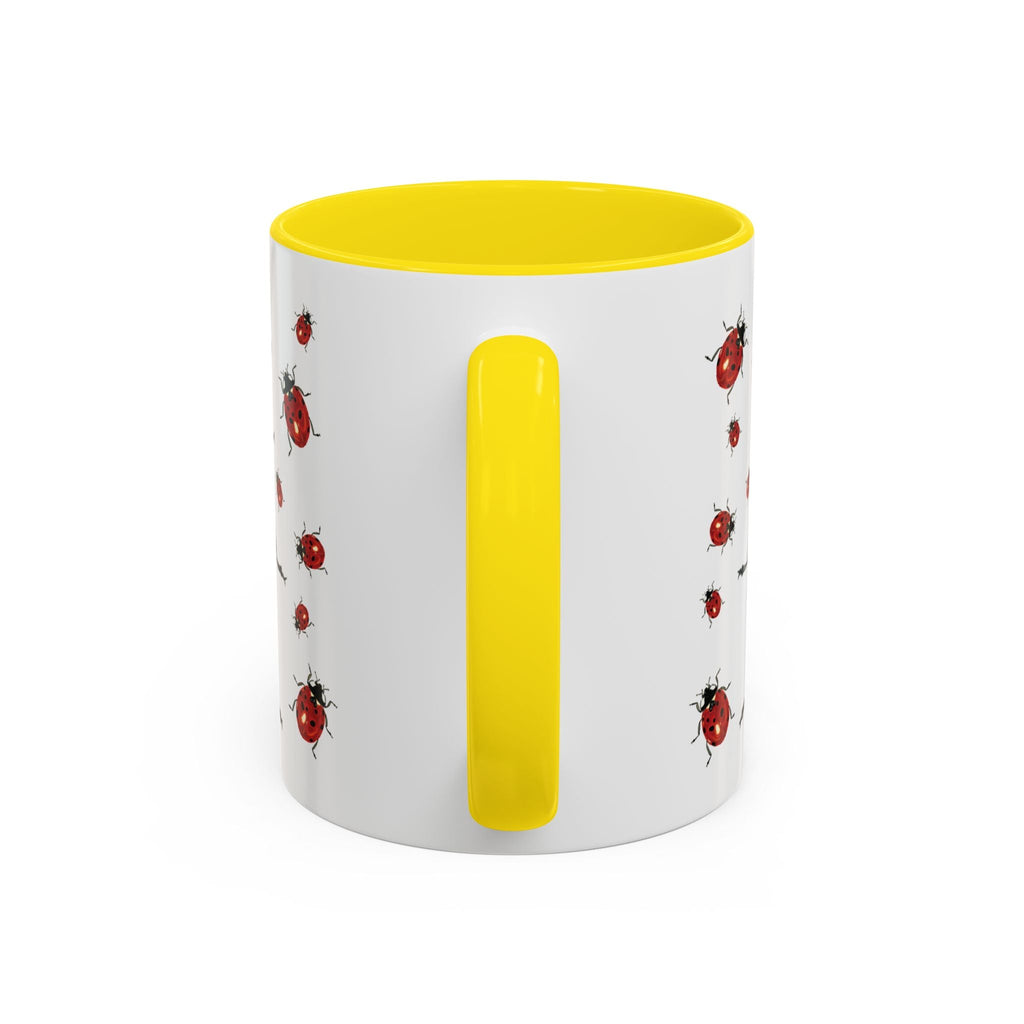 Ladybug Two Tone Ceramic Coffee Mugs - Blue Cava