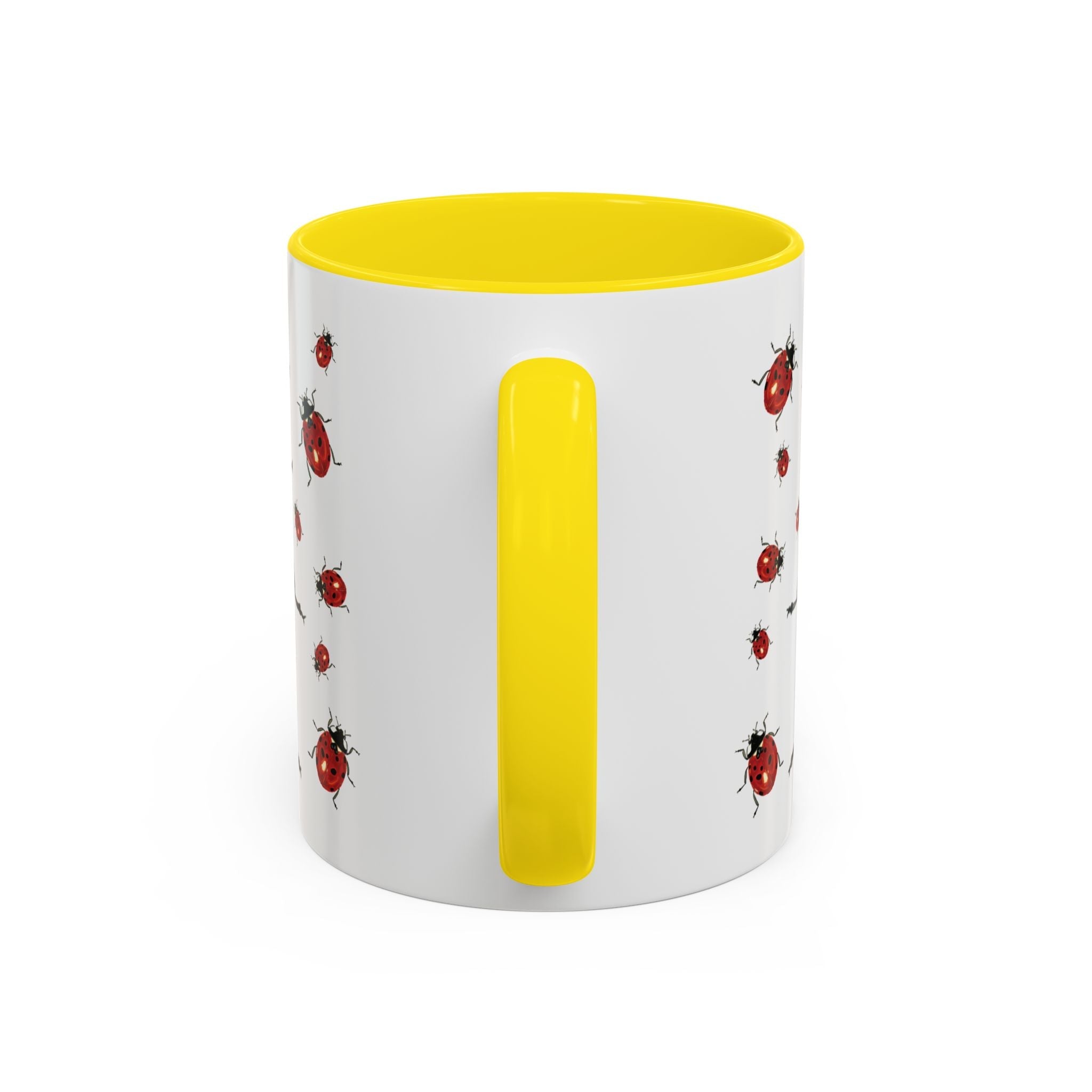 Ladybug Two Tone Ceramic Coffee Mugs - Blue Cava