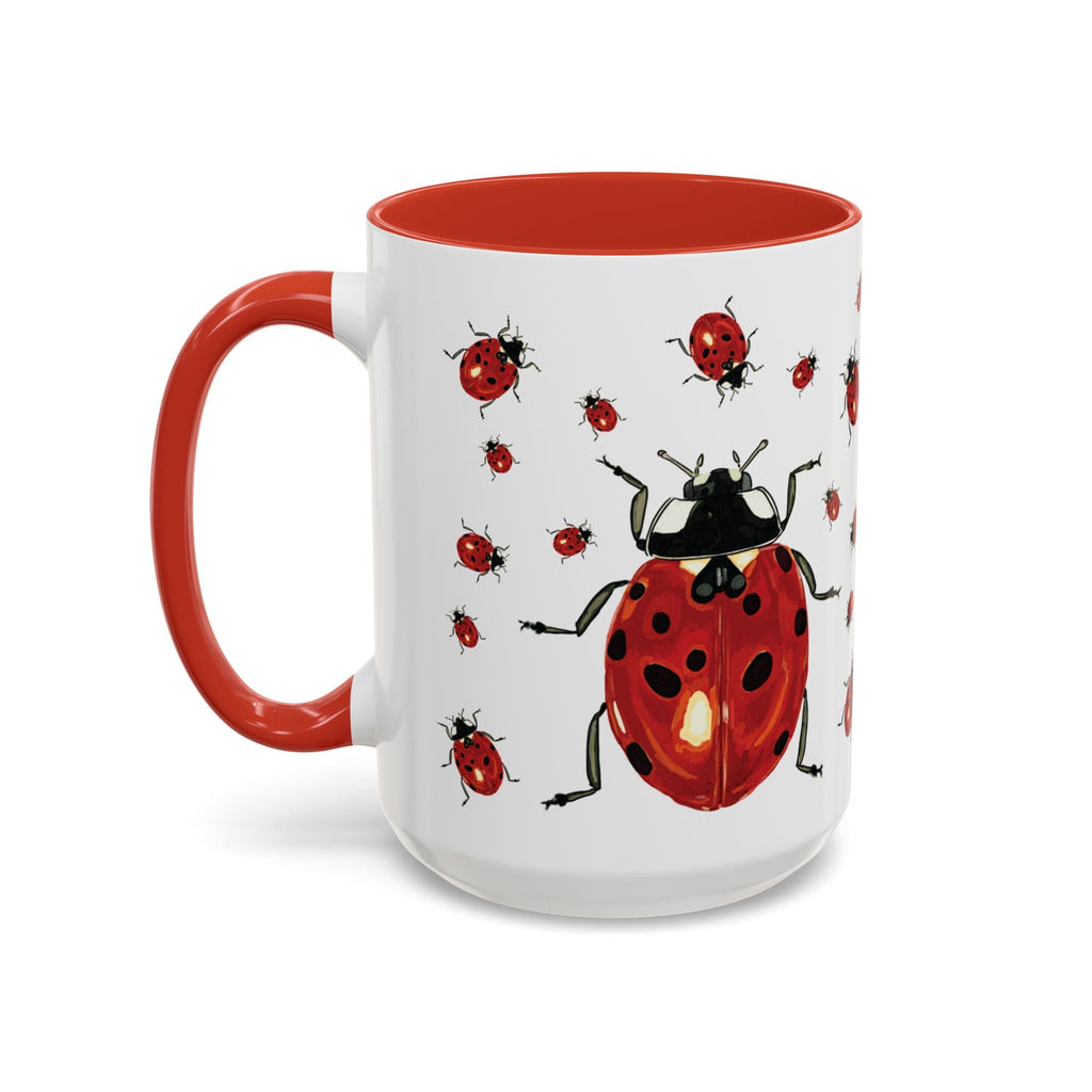 Ladybug Two Tone Ceramic Coffee Mugs - Blue Cava