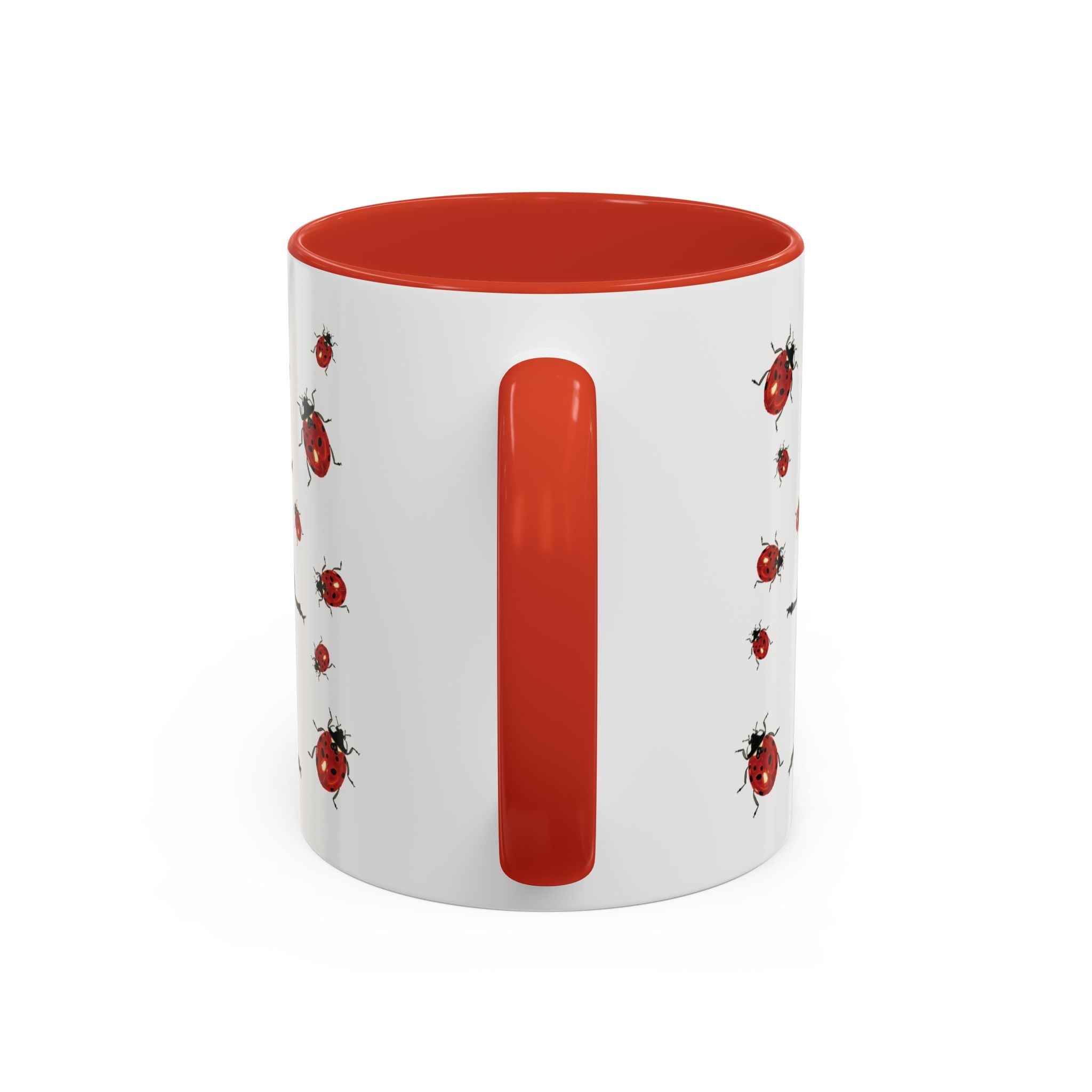 Ladybug Two Tone Ceramic Coffee Mugs - Blue Cava