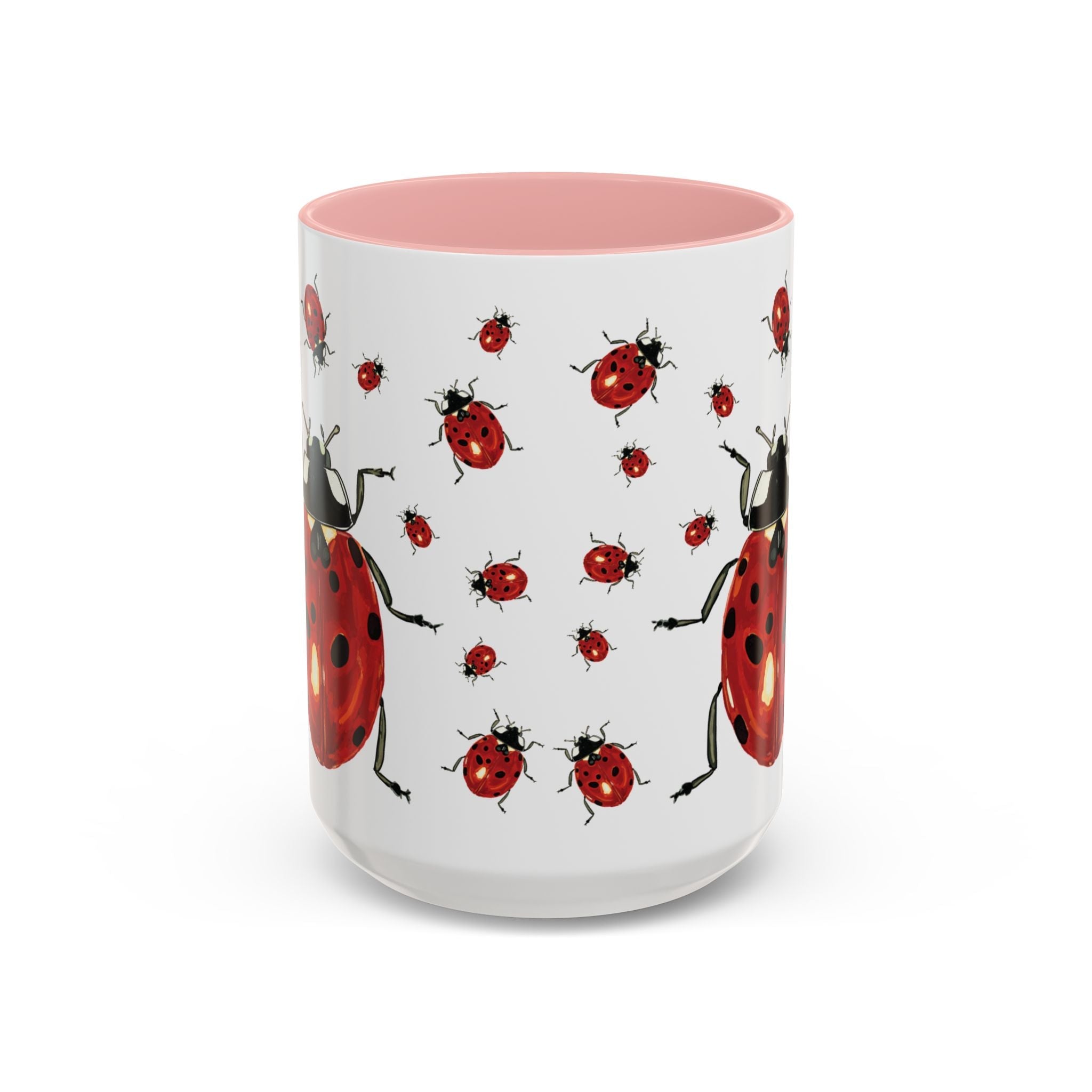 Ladybug Two Tone Ceramic Coffee Mugs - Blue Cava