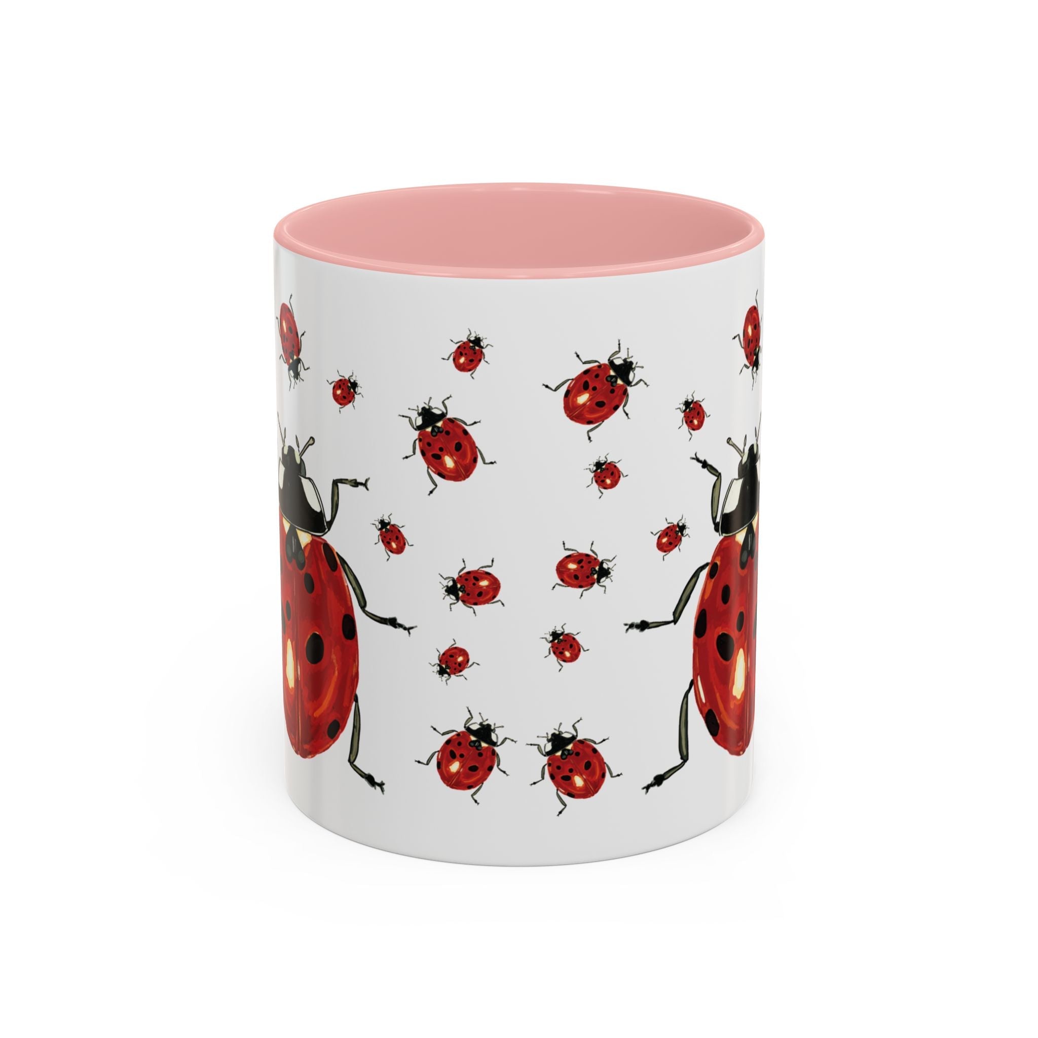 Ladybug Two Tone Ceramic Coffee Mugs - Blue Cava