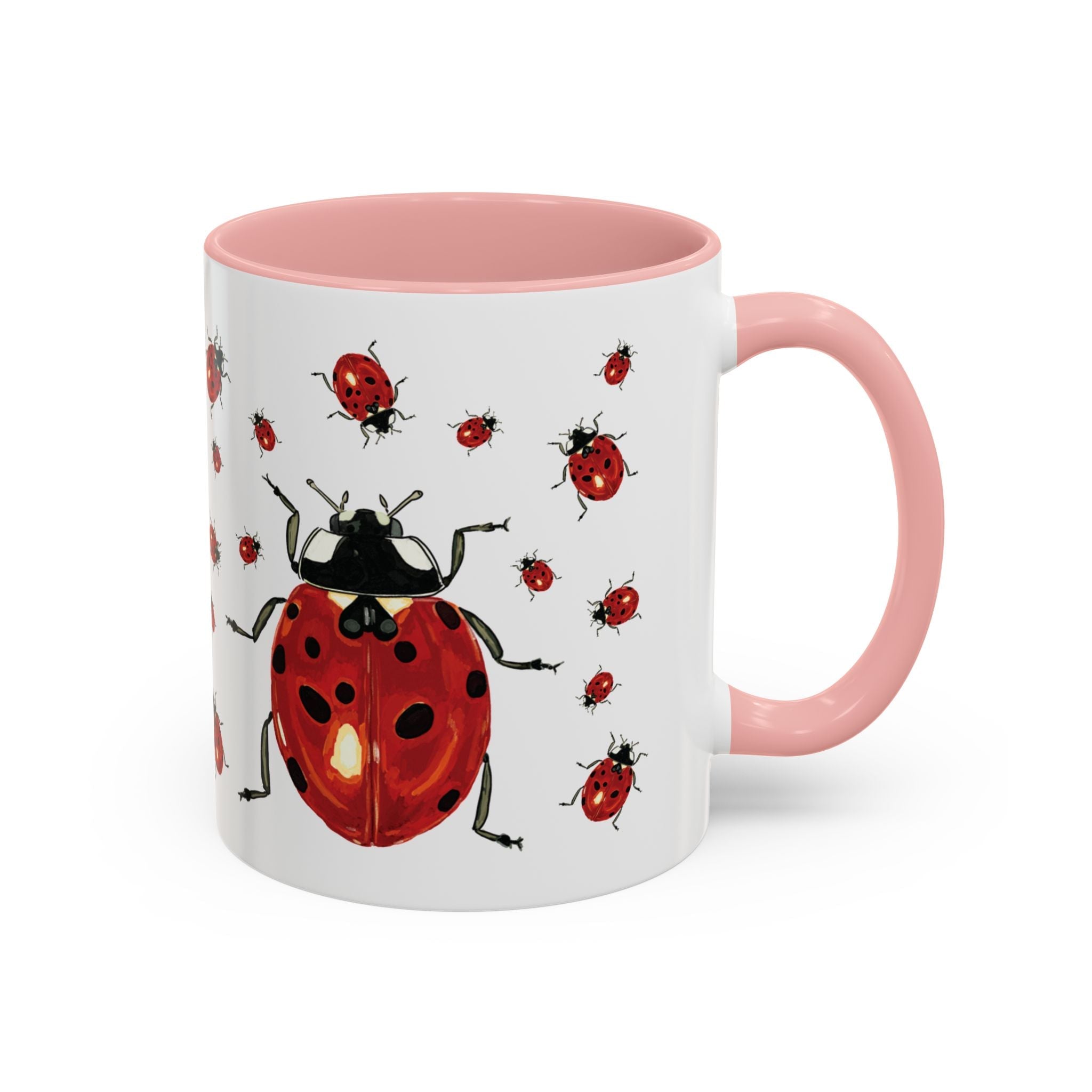 Ladybug Two Tone Ceramic Coffee Mugs - Blue Cava
