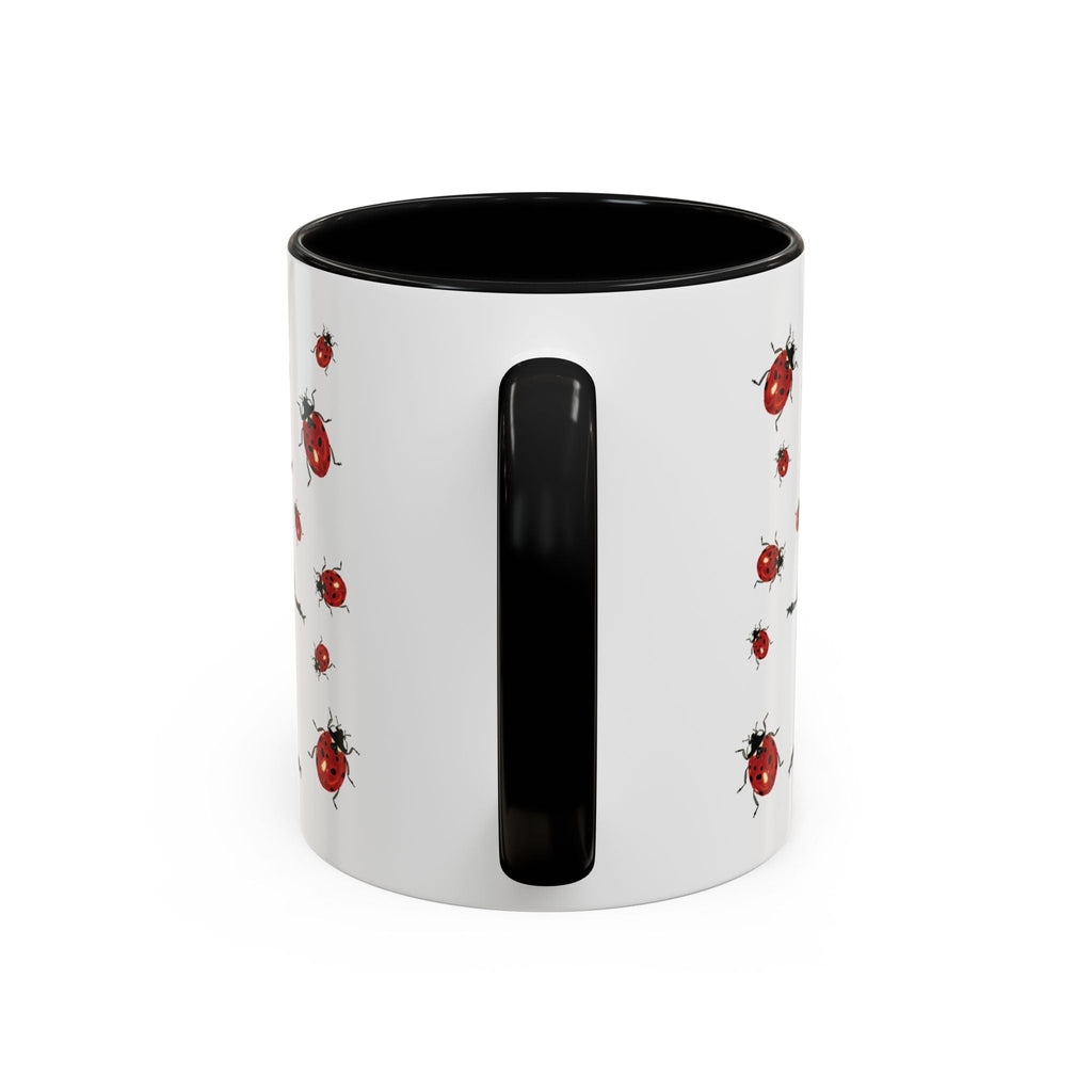 Ladybug Two Tone Ceramic Coffee Mugs - Blue Cava