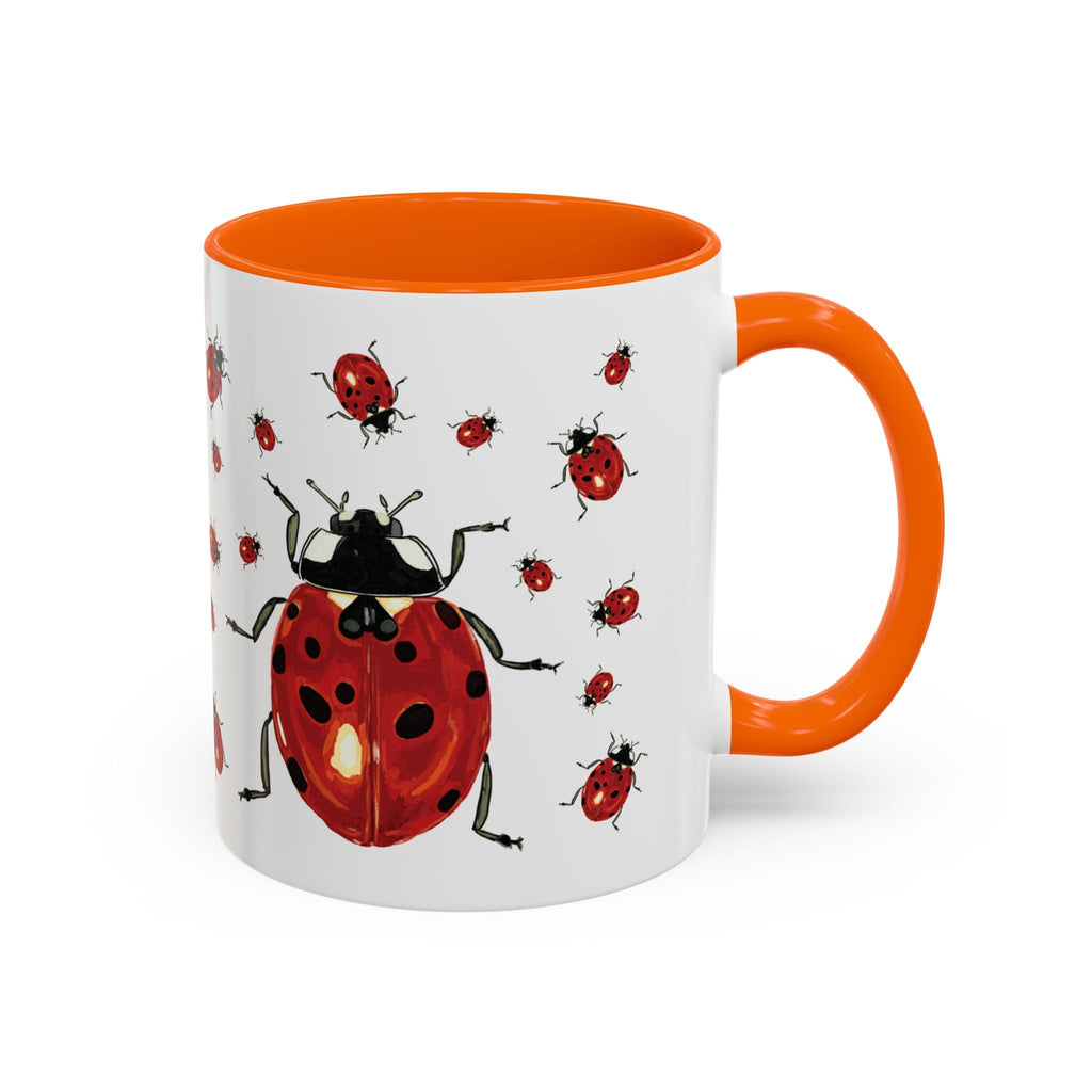 Ladybug Two Tone Ceramic Coffee Mugs - Blue Cava