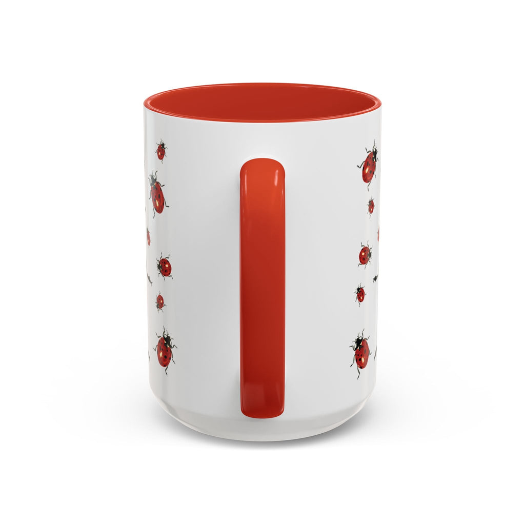 Ladybug Two Tone Ceramic Coffee Mugs - Blue Cava