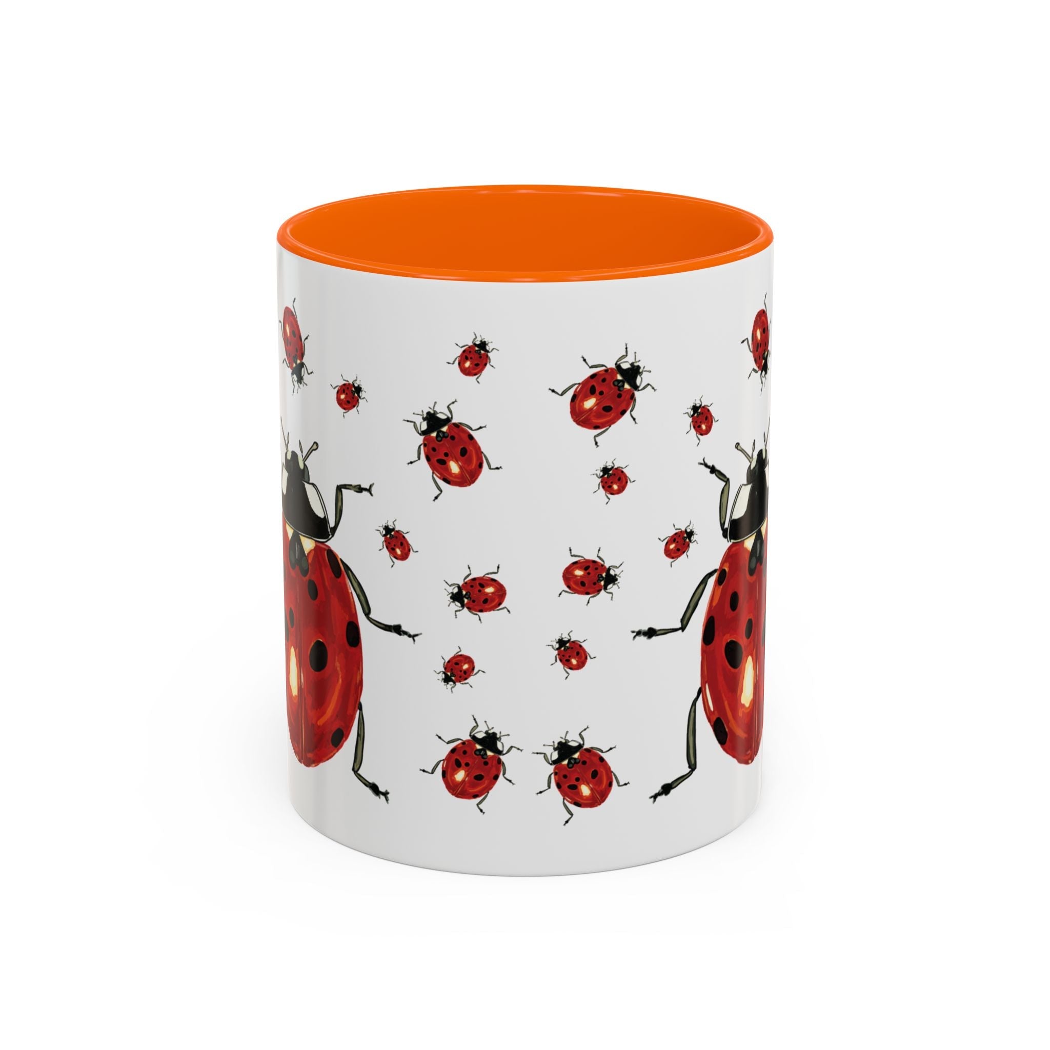 Ladybug Two Tone Ceramic Coffee Mugs - Blue Cava