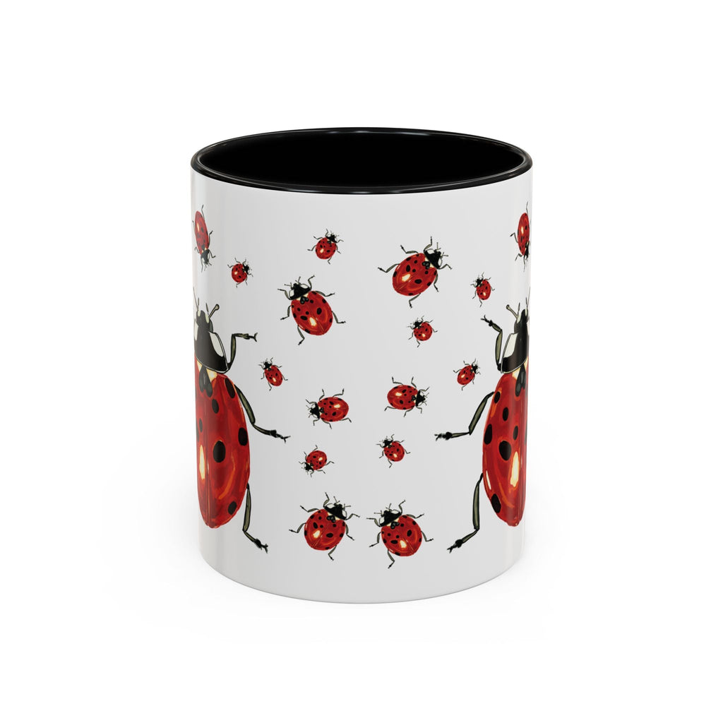 Ladybug Two Tone Ceramic Coffee Mugs - Blue Cava